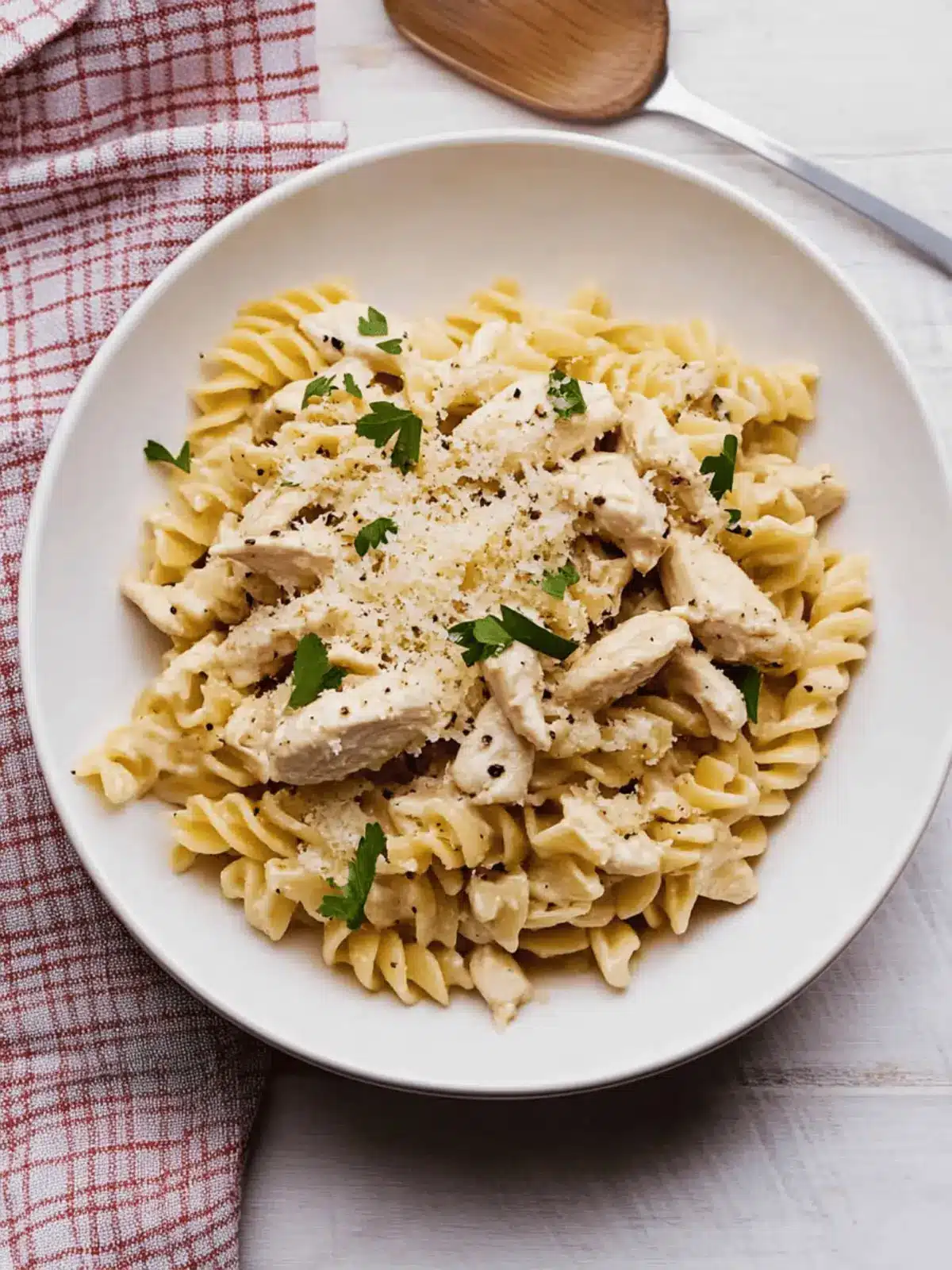 Crockpot Garlic Parmesan Chicken Pasta
