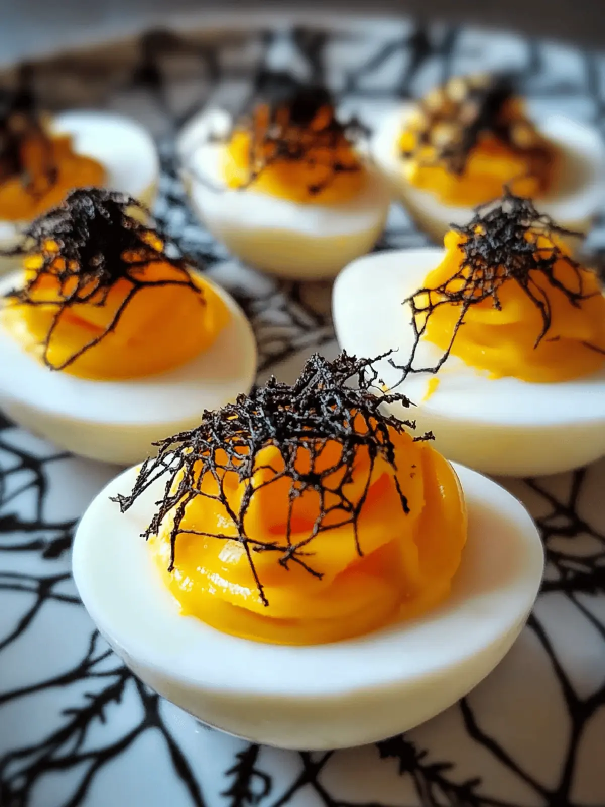 Spooky Spiderweb Deviled Eggs