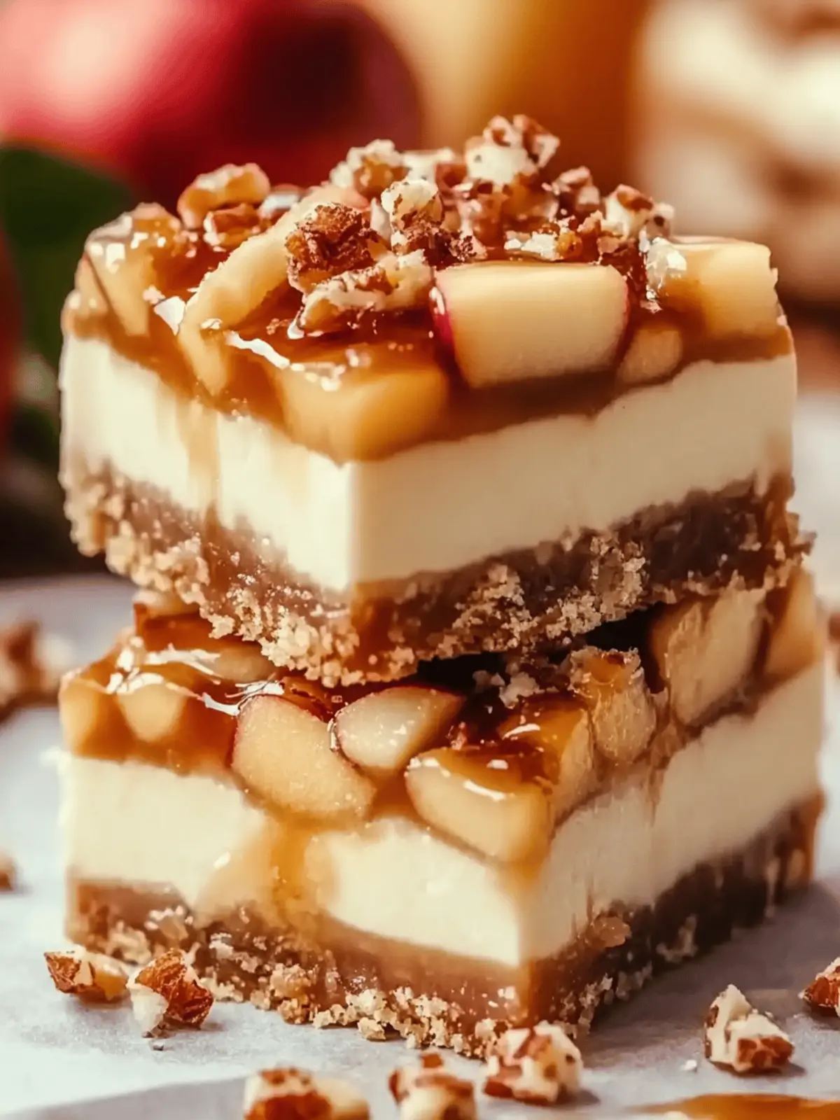 Caramel Apple Cheesecake Bars