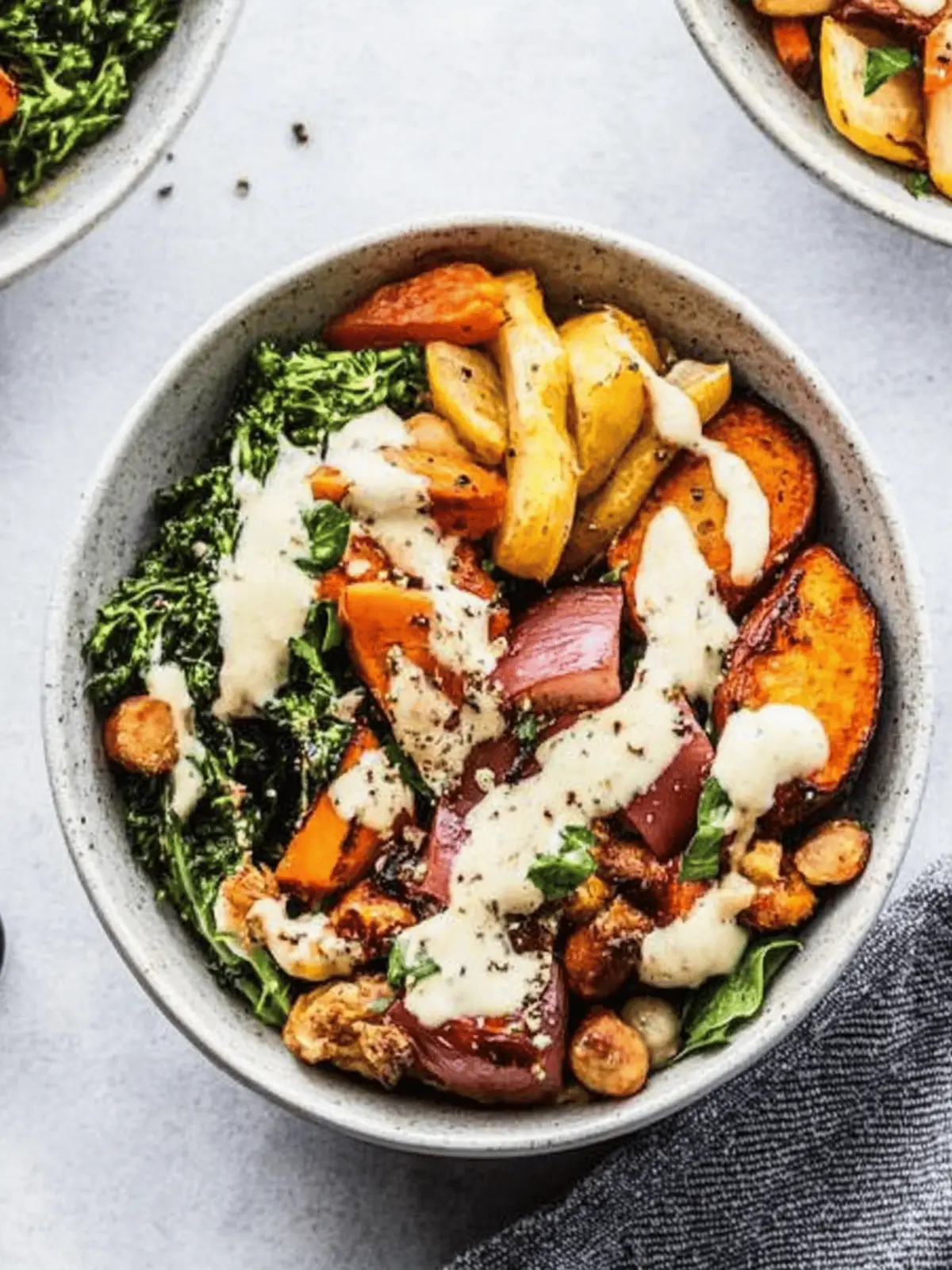 Delicious Roasted Root Vegetable Bowls with Creamy Tahini Drizzle 4 Roasted Root Vegetable Bowls