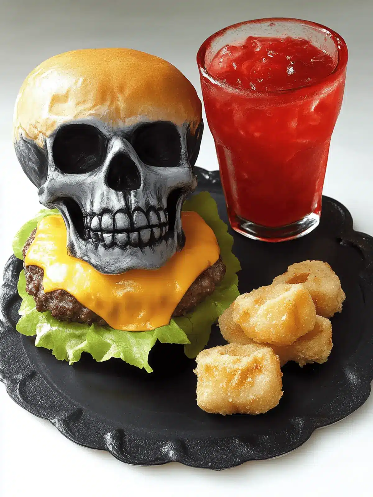Cheeseburger Skulls: Fun Halloween Bites Everyone Will Love 3 Cheeseburger Skulls