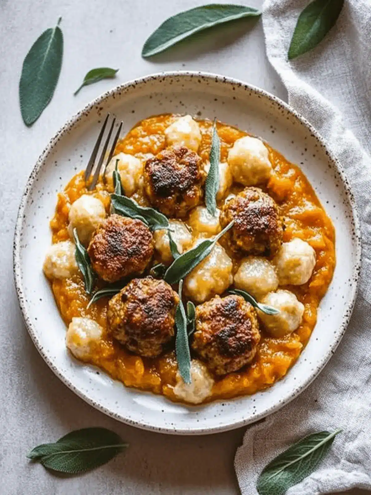 Turkey Meatballs in Pumpkin Sage Sauce