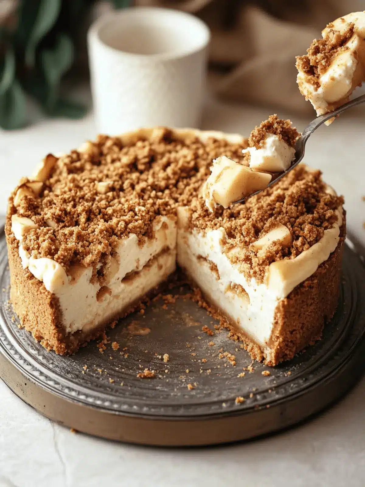 Irresistible Apple Crumble Cheesecake with Biscoff Crust 2 Apple Crumble Cheesecake