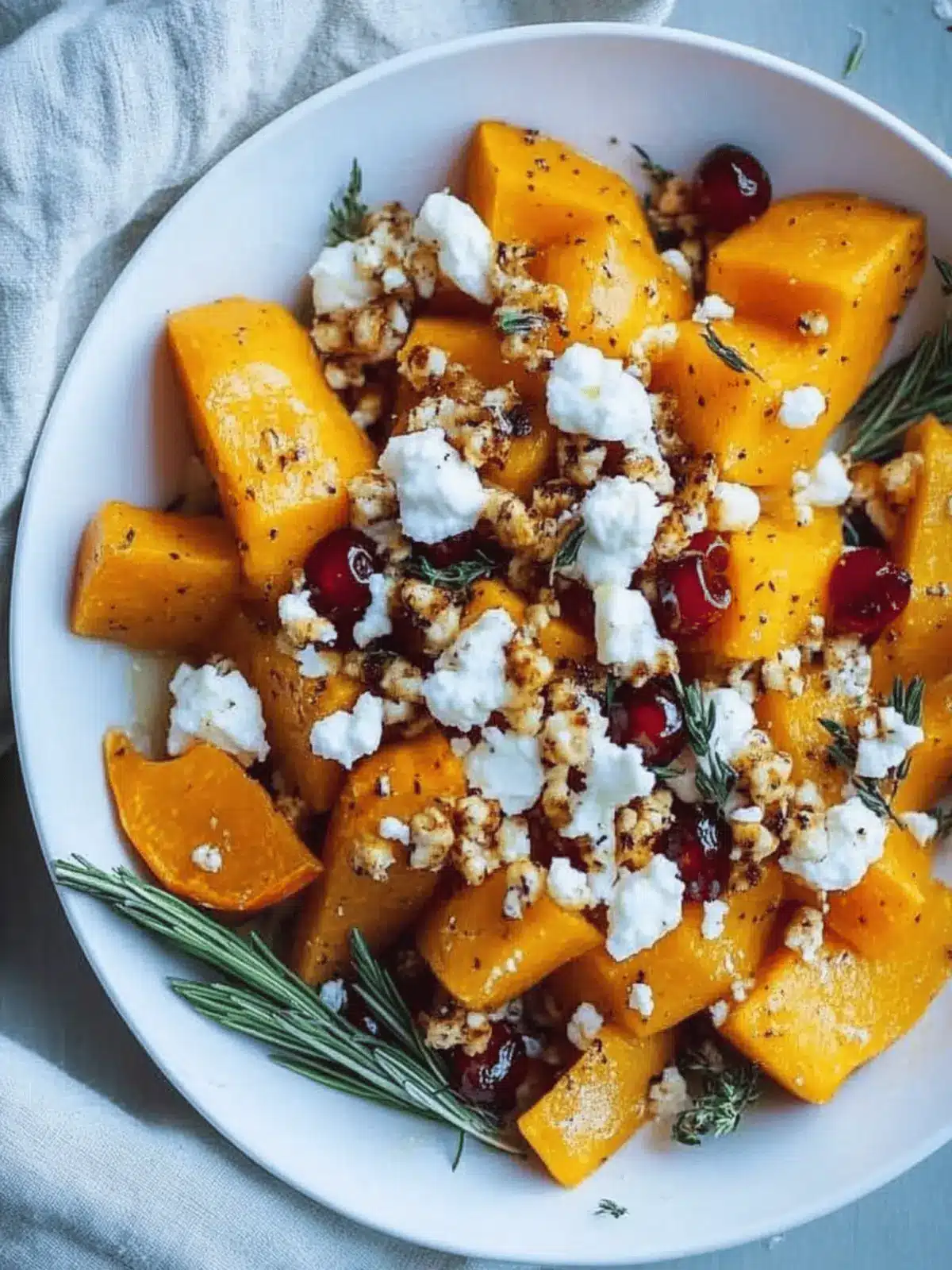 Roasted Butternut Squash with Goat Cheese