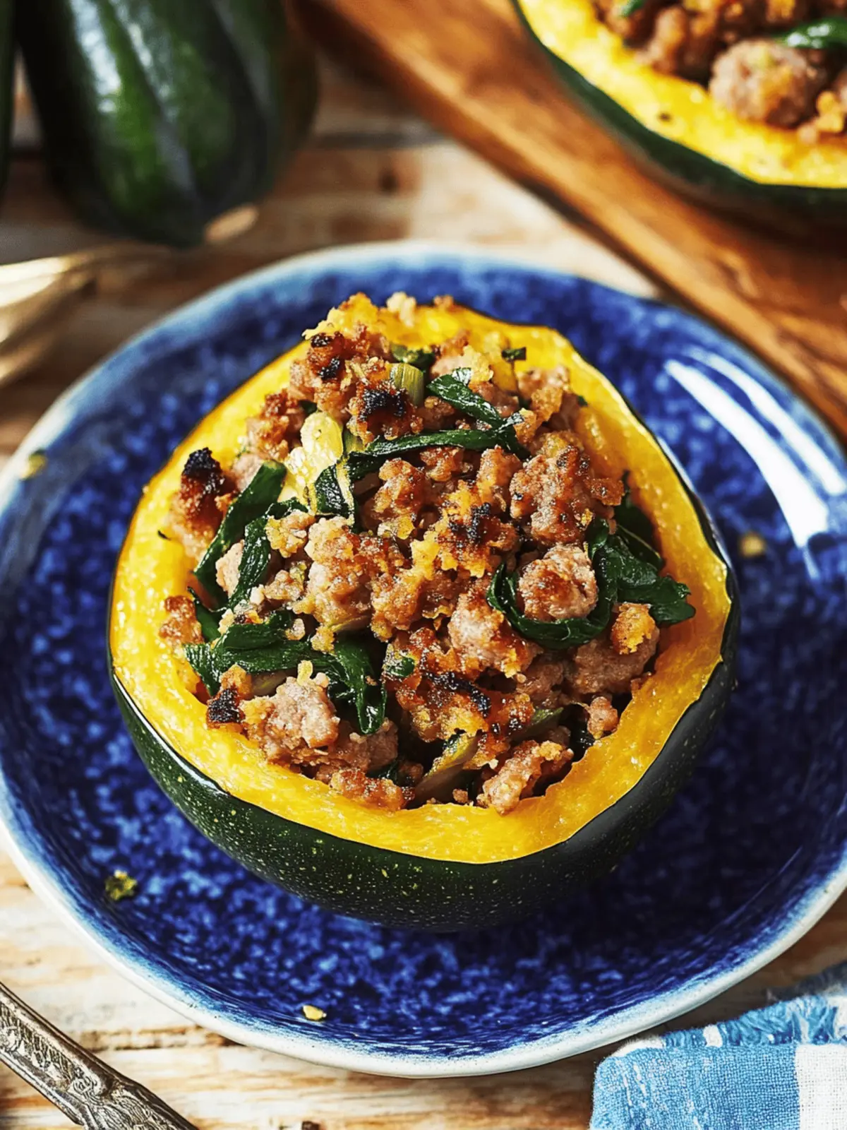 Sausage-Stuffed Acorn Squash