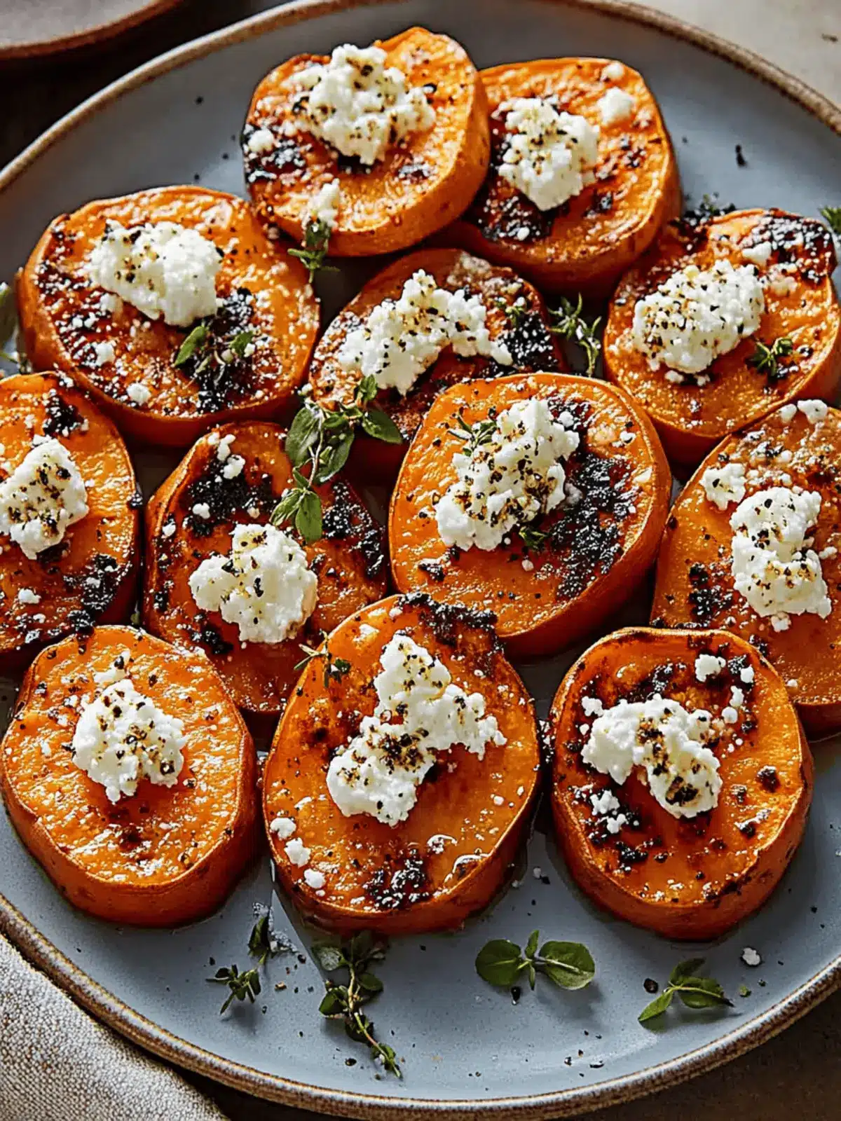 Honey Feta Sweet Potato Rounds