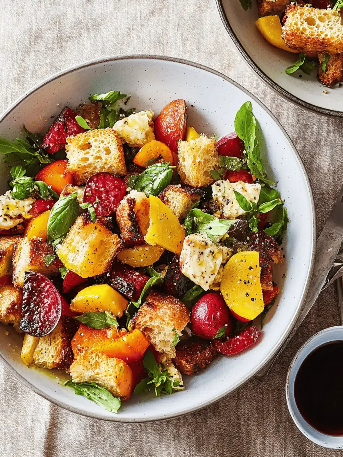 Hearty Winter Rainbow Panzanella Salad for Cozy Nights 3 Winter Rainbow Panzanella Salad