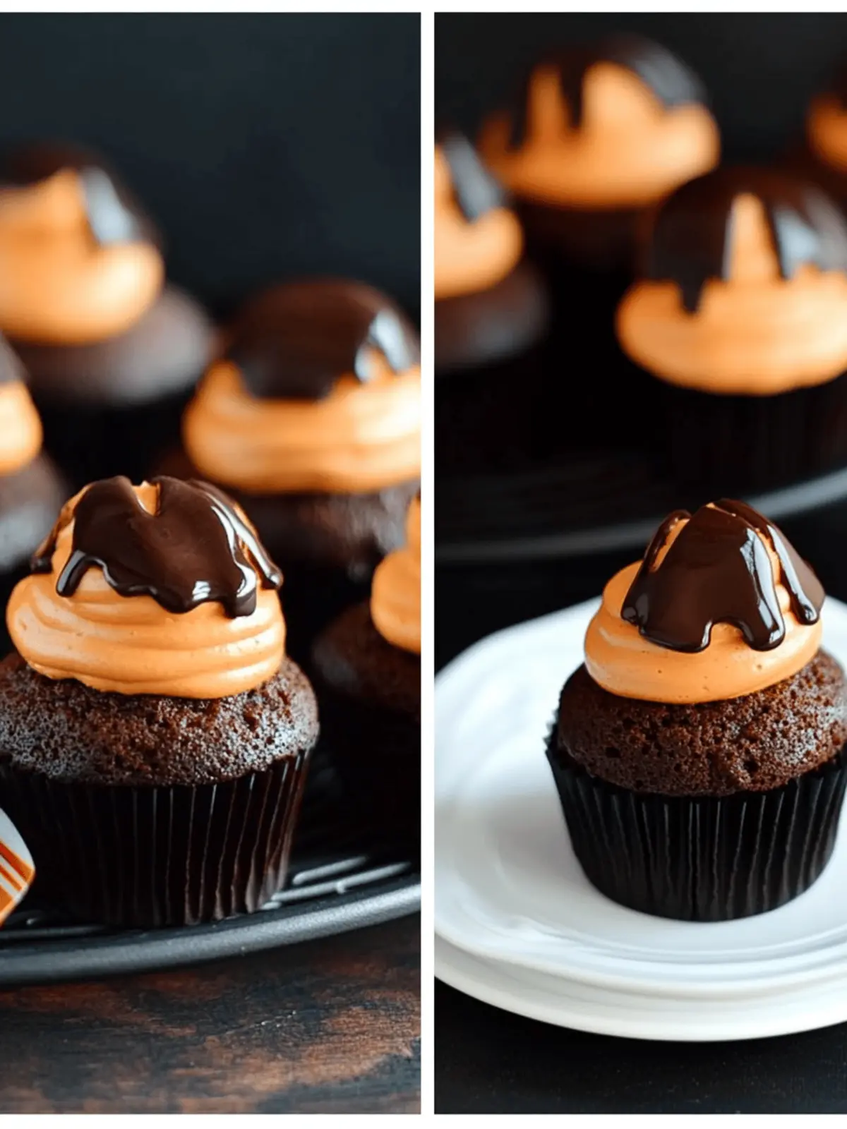 Chocolate Pumpkin Cupcakes