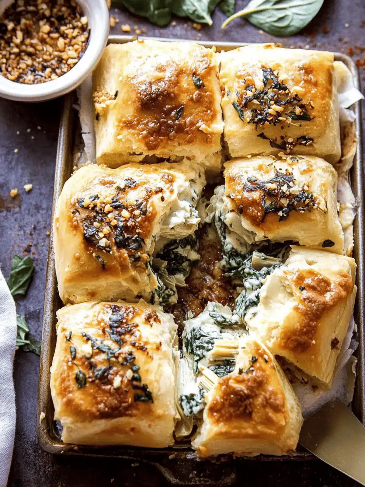 Pull Apart Garlic Butter Spinach and Artichoke Dip Rolls Delight 2 Pull Apart Garlic Butter Spinach and Artichoke Dip