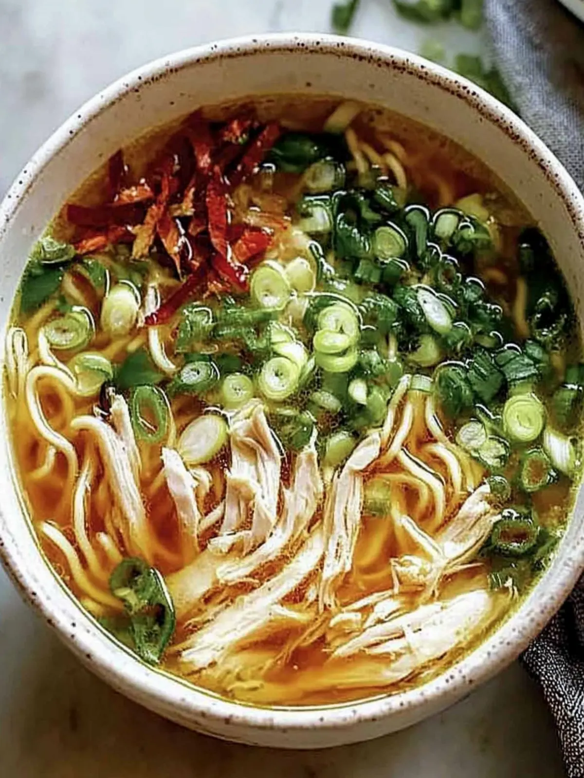 Aromatic Ginger Scallion Chicken Noodle Soup