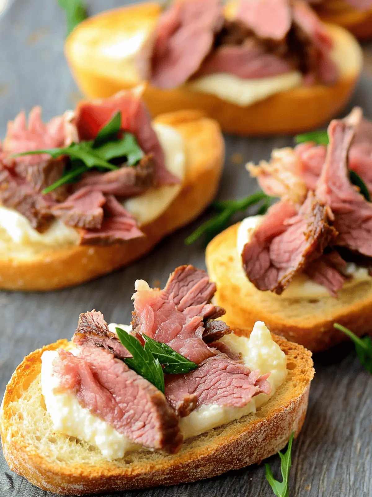 Savory Roast Beef Crostini: A Simple, Elegant Appetizer 2 Roast Beef Crostini