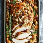 Sheet Pan Herb Roasted Turkey with Cranberry Pecan Stuffing 5 Sheet Pan Herb Roasted Turkey and Cranberry Pecan Stuffing