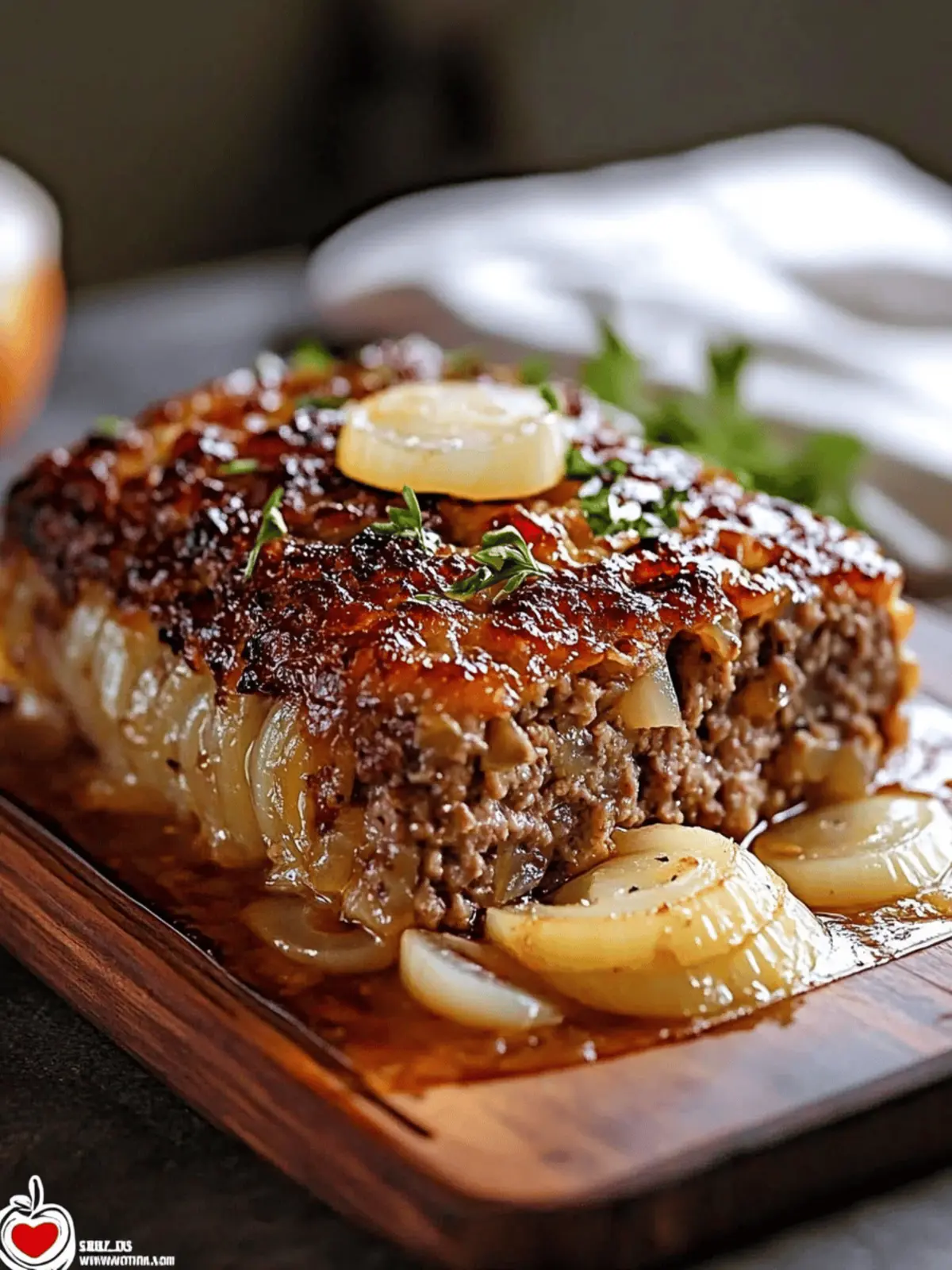 Savory French Onion Meatloaf with Gruyère Magic 2 French Onions Meatloaf
