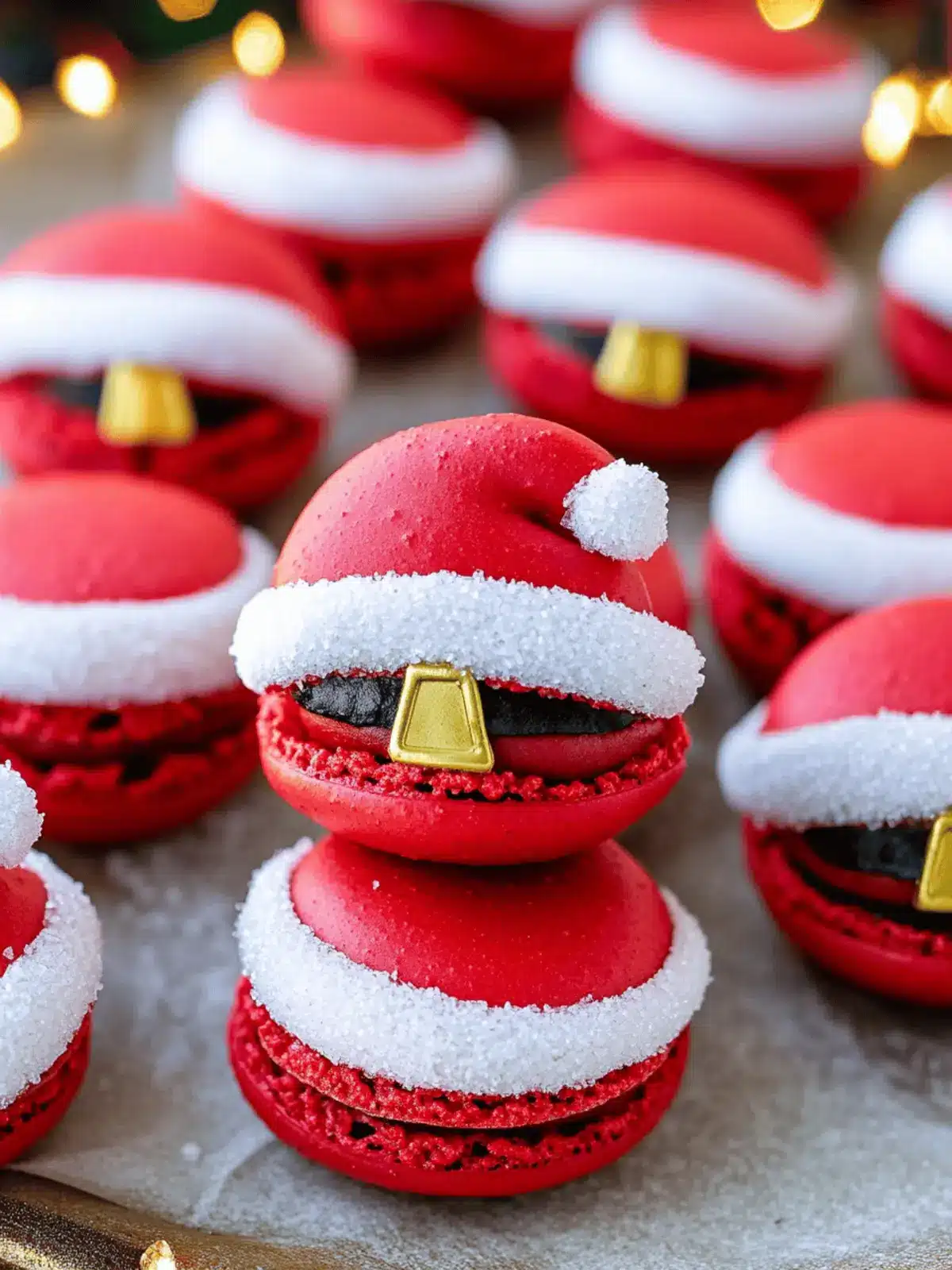 Charming Santa Claus Macarons with Sugar Cookie Buttercream 2 Santa Claus Macarons