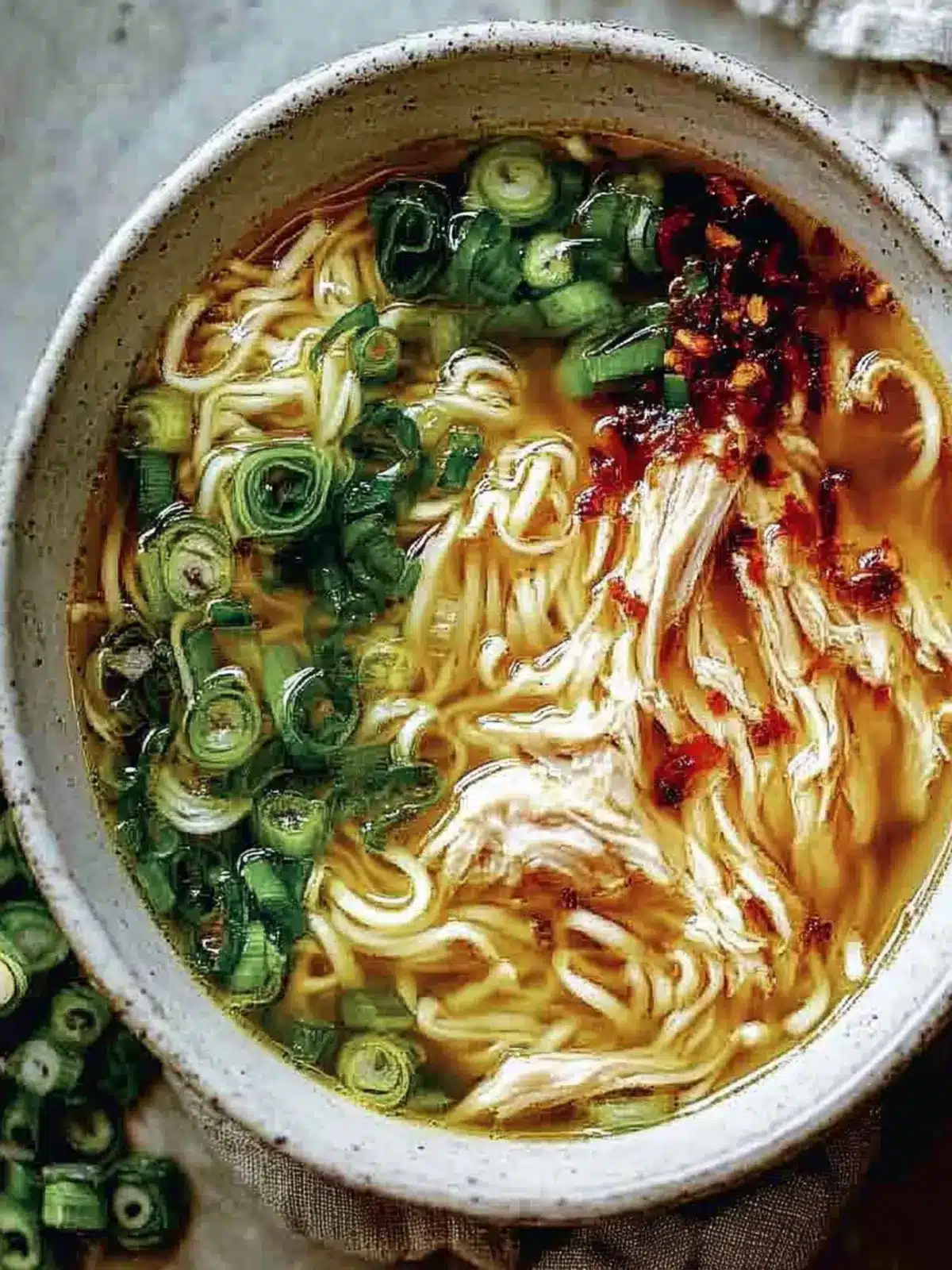 Aromatic Ginger Scallion Chicken Noodle Soup