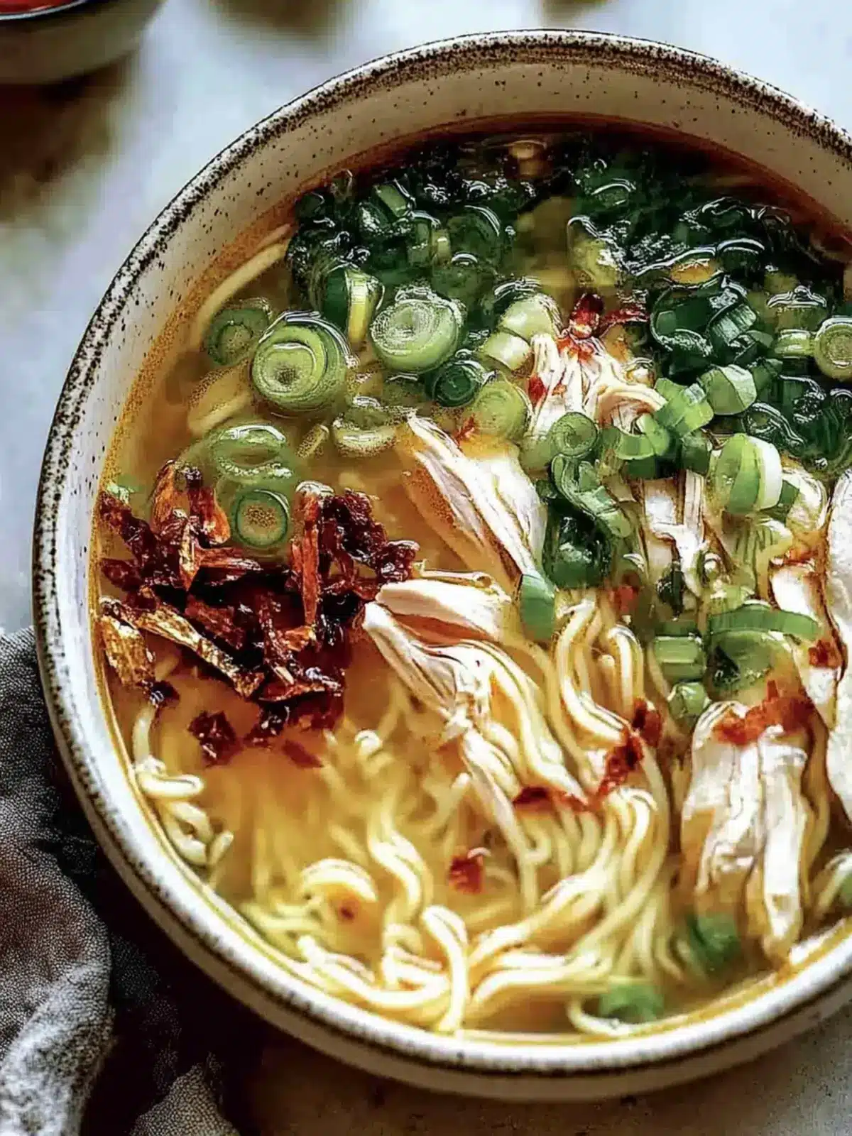 Aromatic Ginger Scallion Chicken Noodle Soup