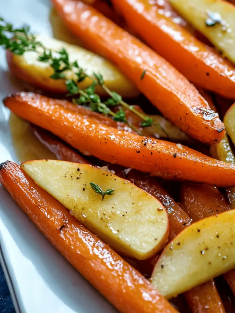 Maple Dijon Glazed Roasted Carrots and Apples