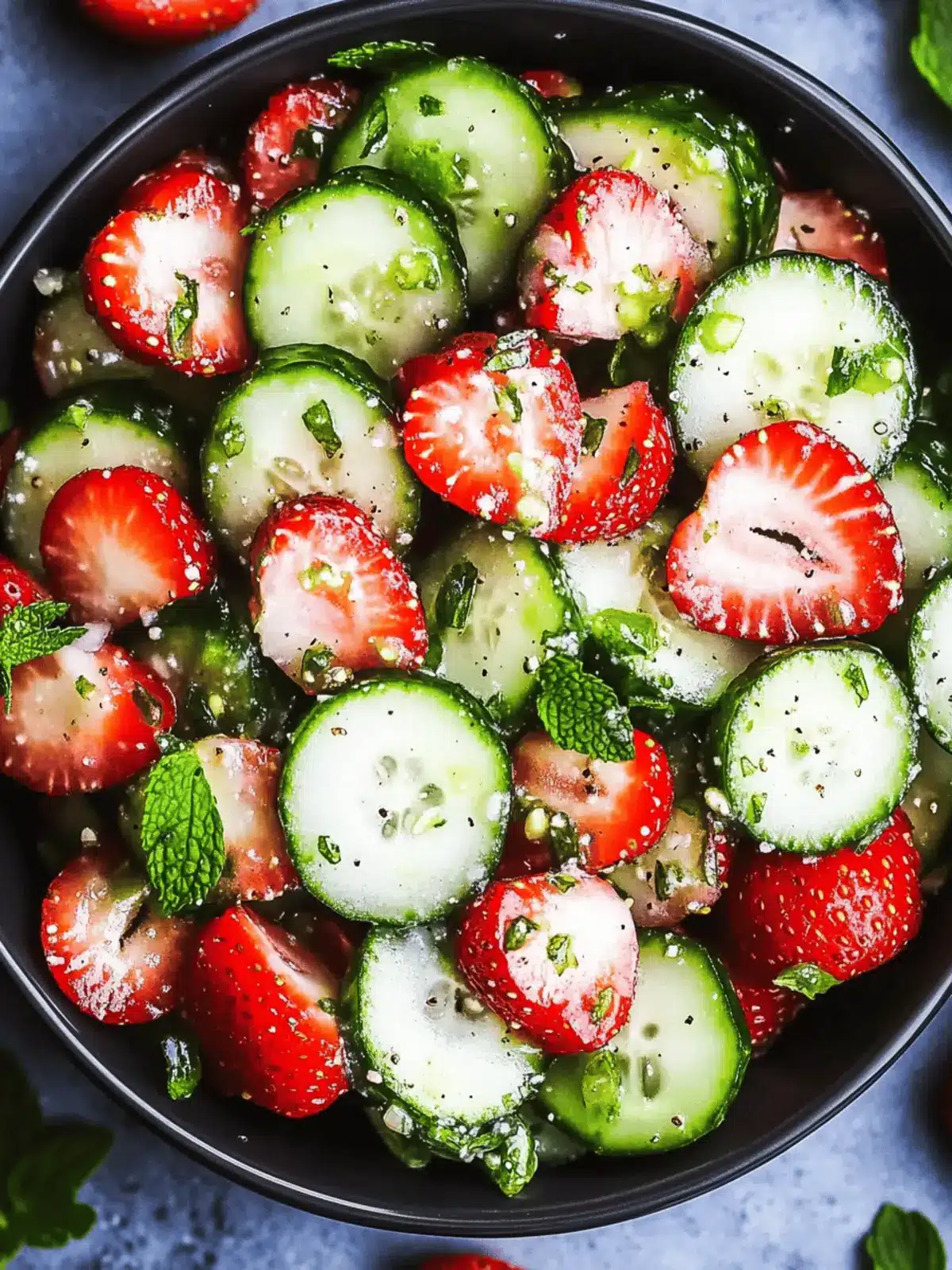 Cucumber Strawberry Salad (6 Ingredients) for Easy Summer Bliss 4 Cucumber Strawberry Salad (6 Ingredients)