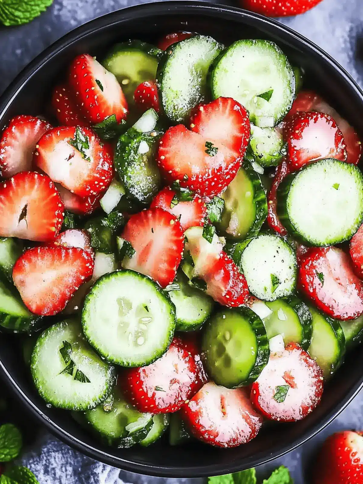 Cucumber Strawberry Salad (6 Ingredients) for Easy Summer Bliss 3 Cucumber Strawberry Salad (6 Ingredients)