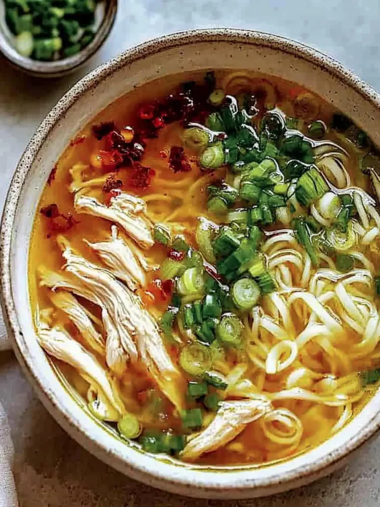 Aromatic Ginger Scallion Chicken Noodle Soup