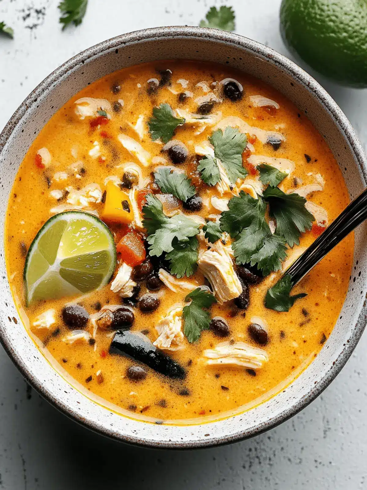 Chicken, Poblano, and Black Bean Soup