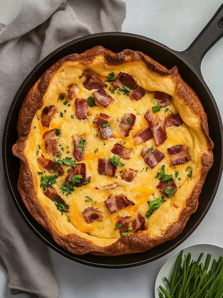 Bacon Dutch Baby with Cheddar Cheese