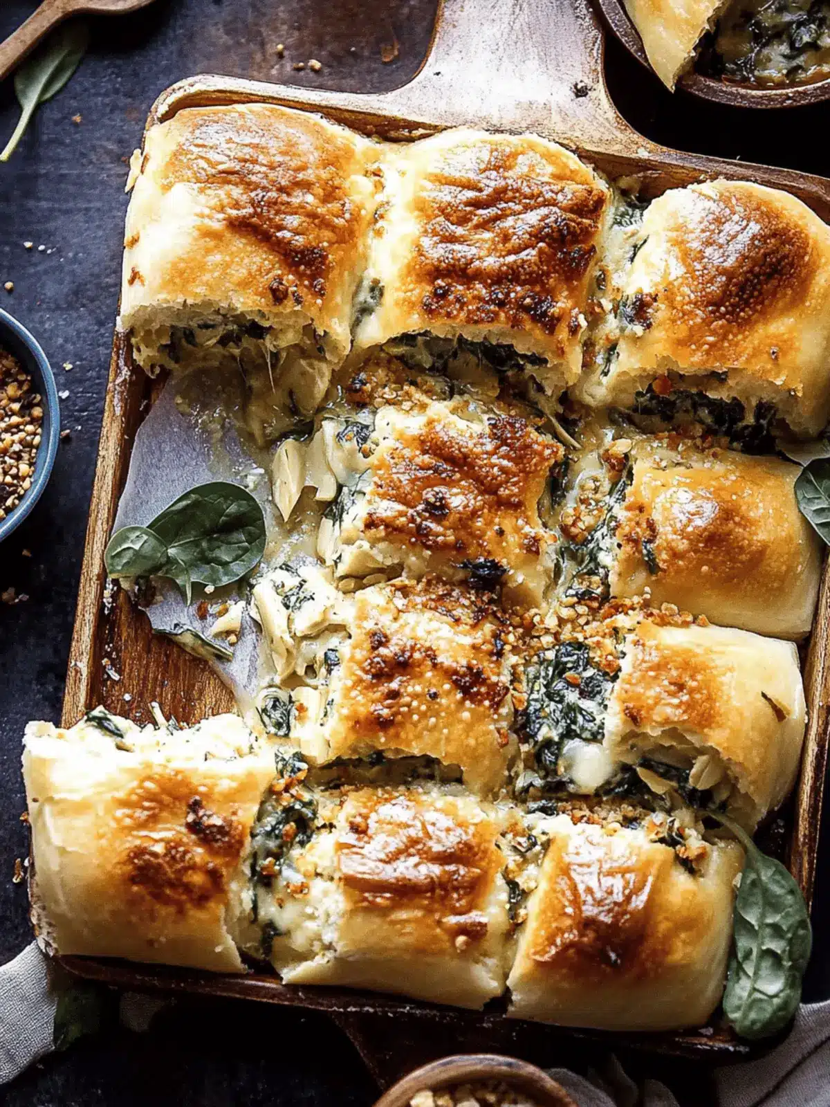Pull Apart Garlic Butter Spinach and Artichoke Dip Rolls Delight 5 Pull Apart Garlic Butter Spinach and Artichoke Dip