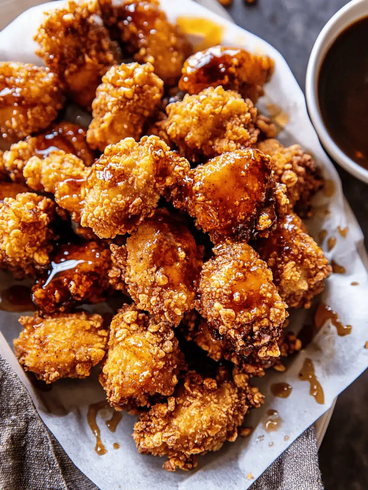 Oven Fried Southern Hot Honey Popcorn Chicken
