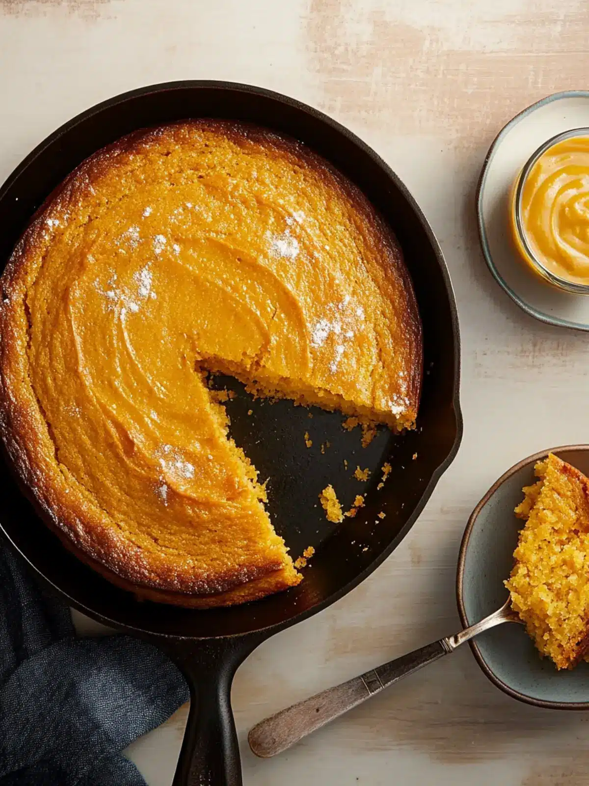 Moist Skillet Cornbread with Sweet Honey Butter Bliss 3 Skillet Cornbread