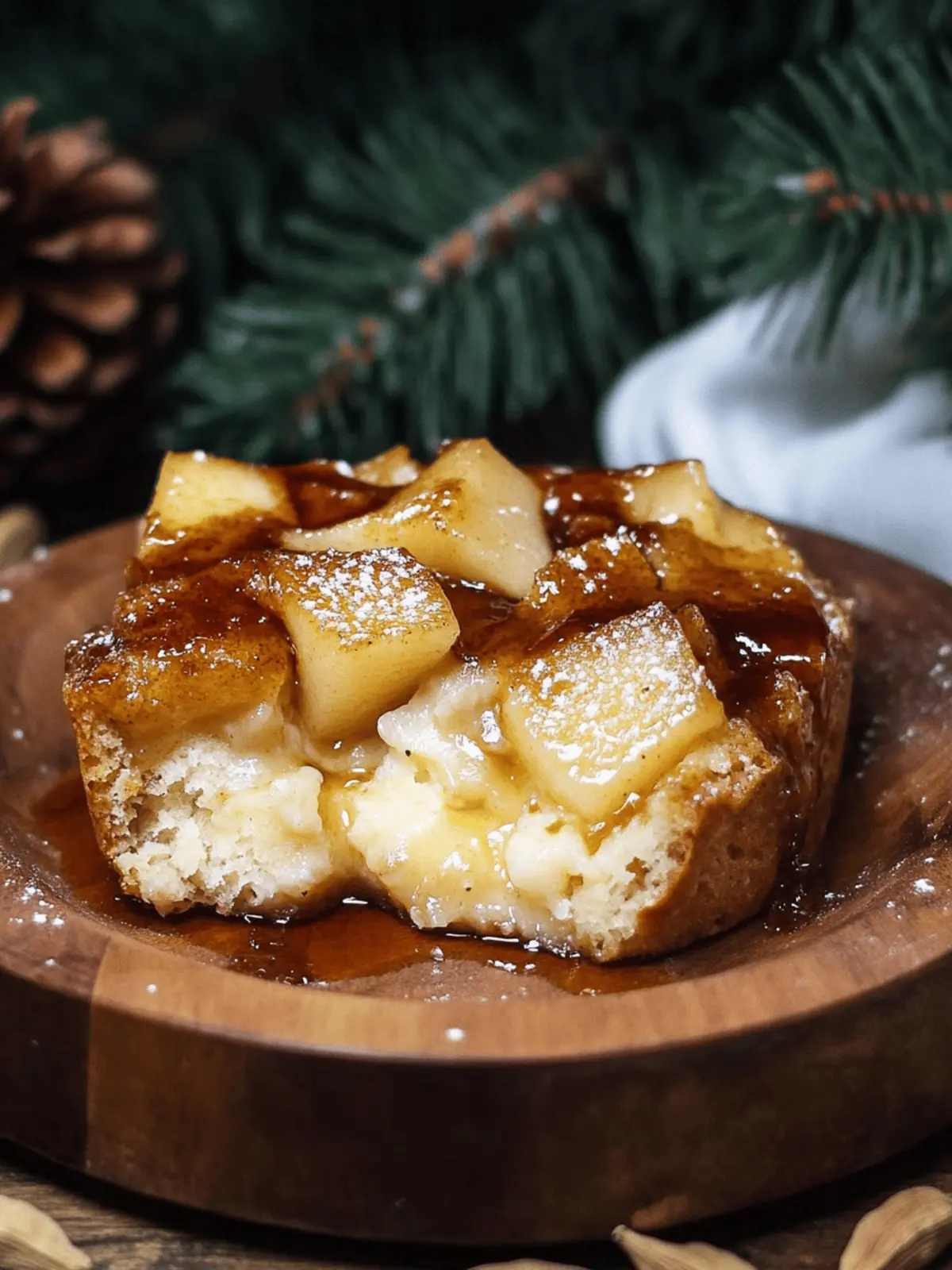 Cardamom Pear Bread Pudding