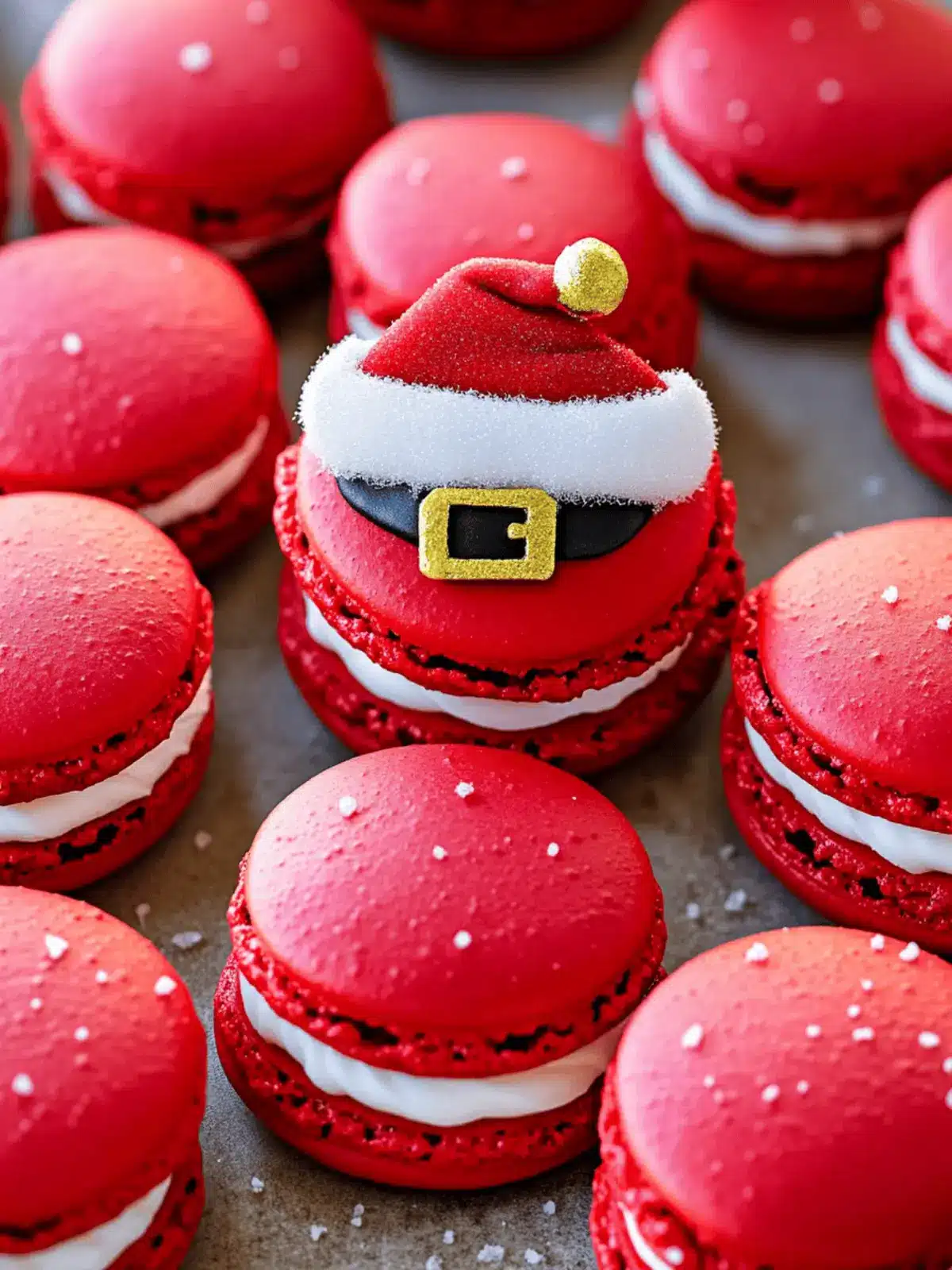 Charming Santa Claus Macarons with Sugar Cookie Buttercream 4 Santa Claus Macarons