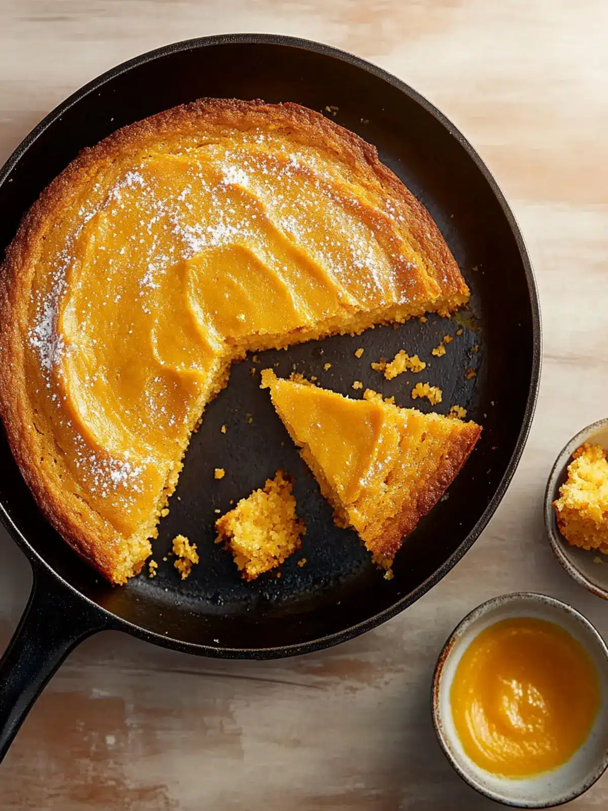 Moist Skillet Cornbread with Sweet Honey Butter Bliss 2 Skillet Cornbread