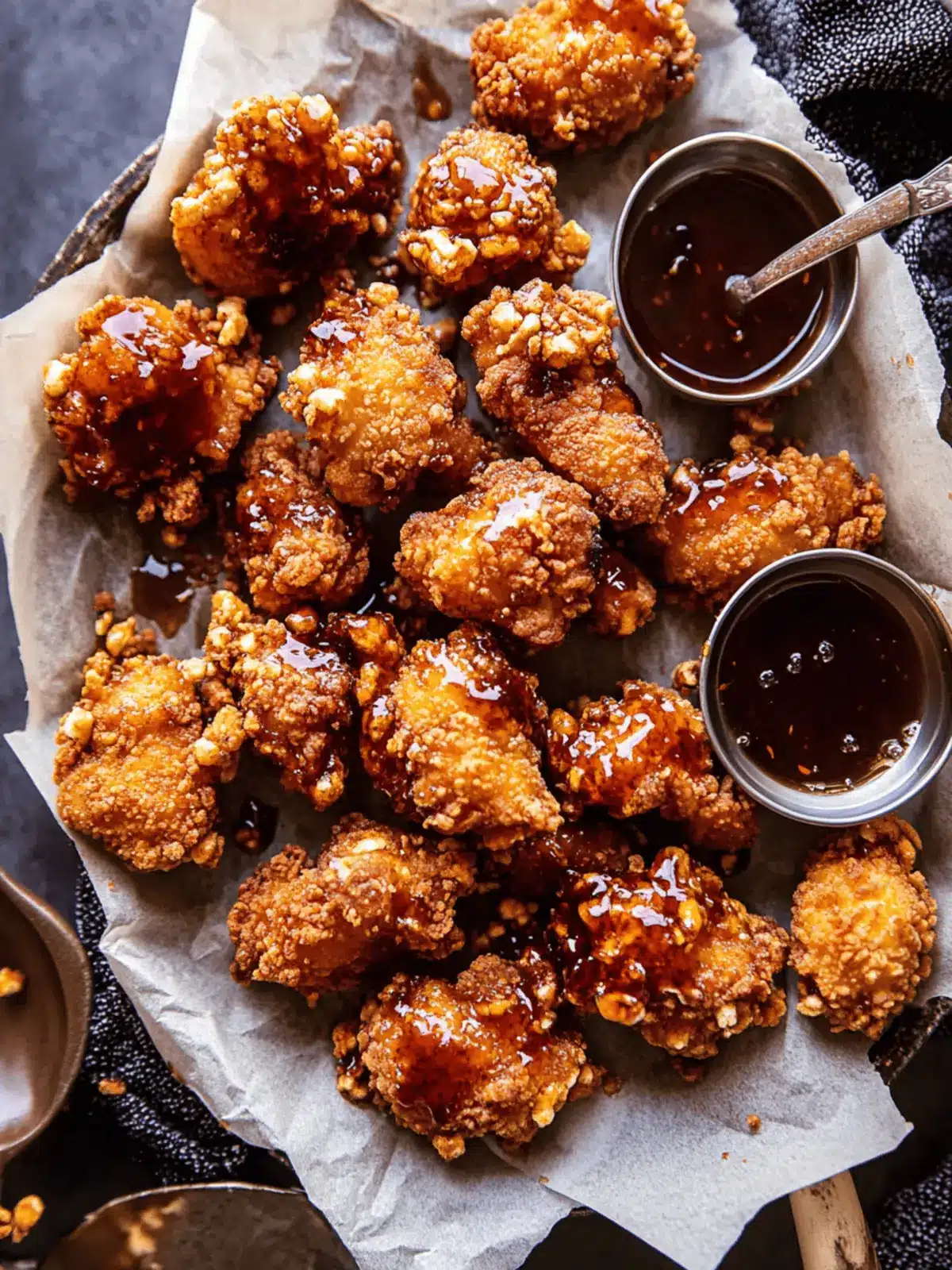 Oven Fried Southern Hot Honey Popcorn Chicken