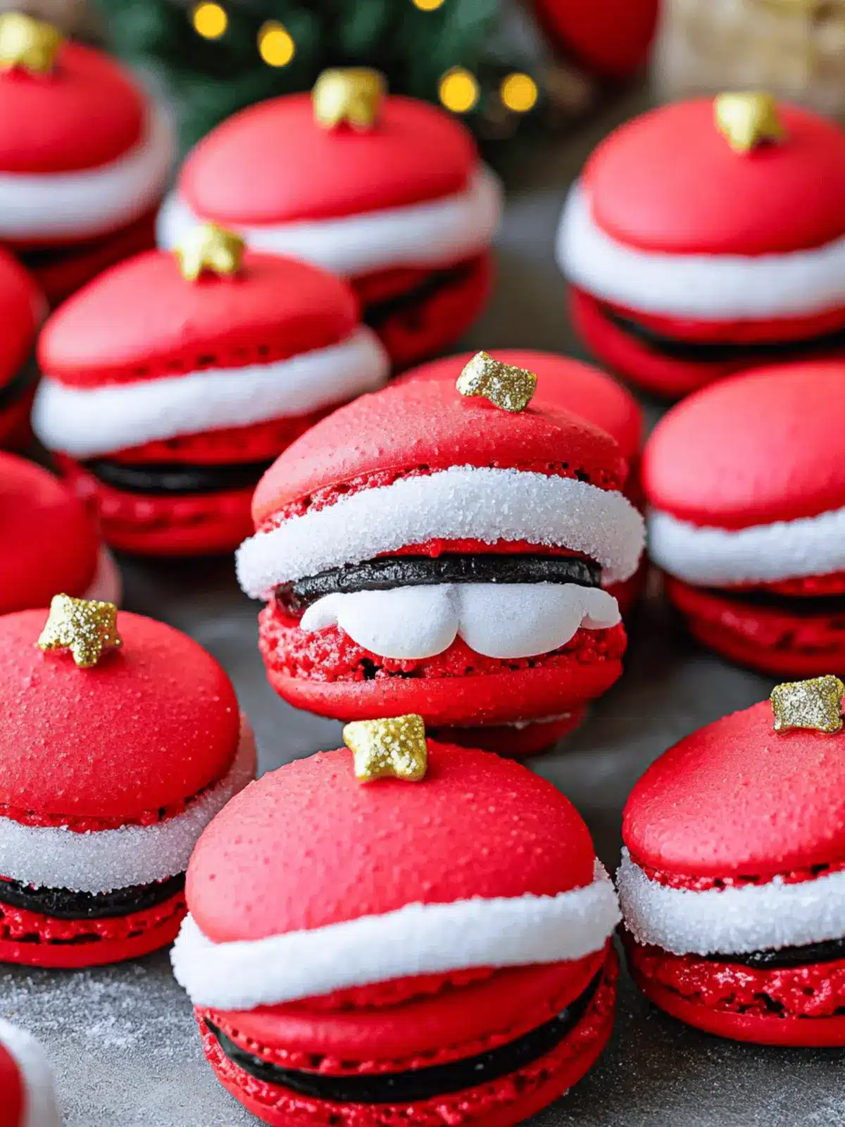 Charming Santa Claus Macarons with Sugar Cookie Buttercream 3 Santa Claus Macarons