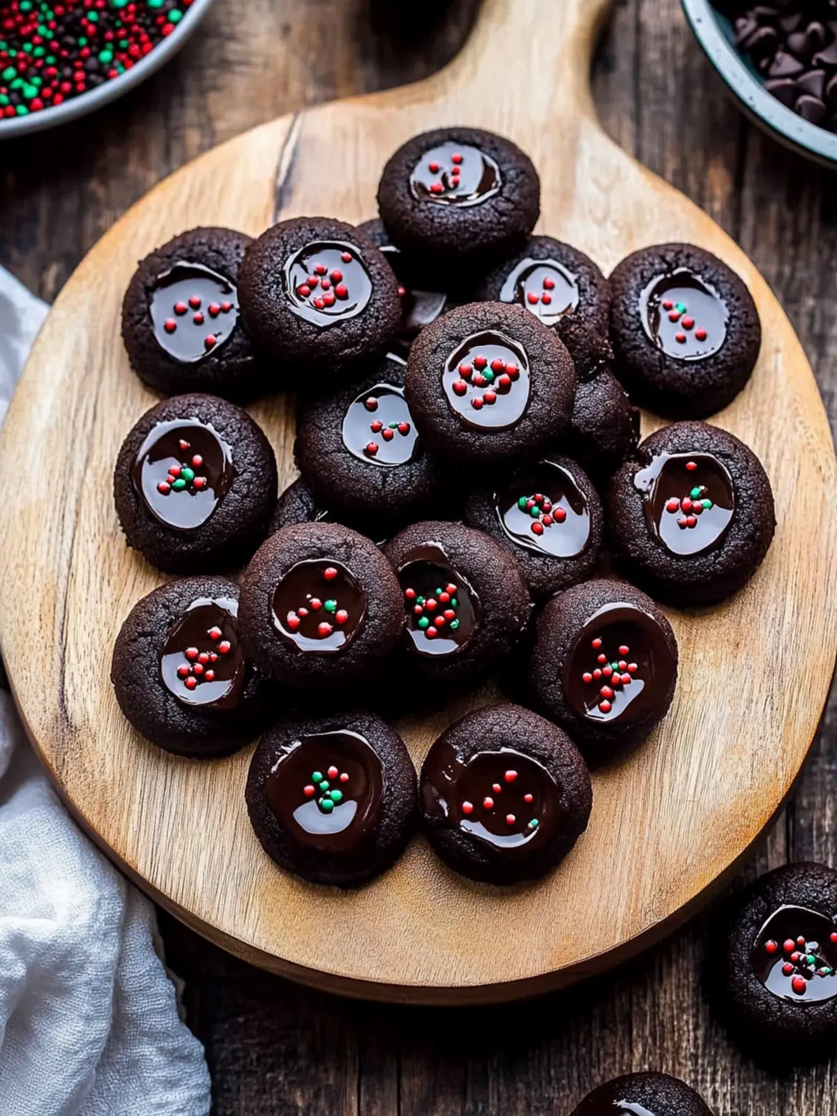 Chocolate Thumbprint Cookies
