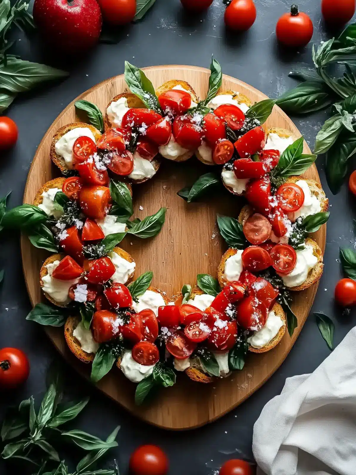 Festive Simple Christmas Bruschetta Wreath for Your Table 5 Simple Christmas Bruschetta Wreath