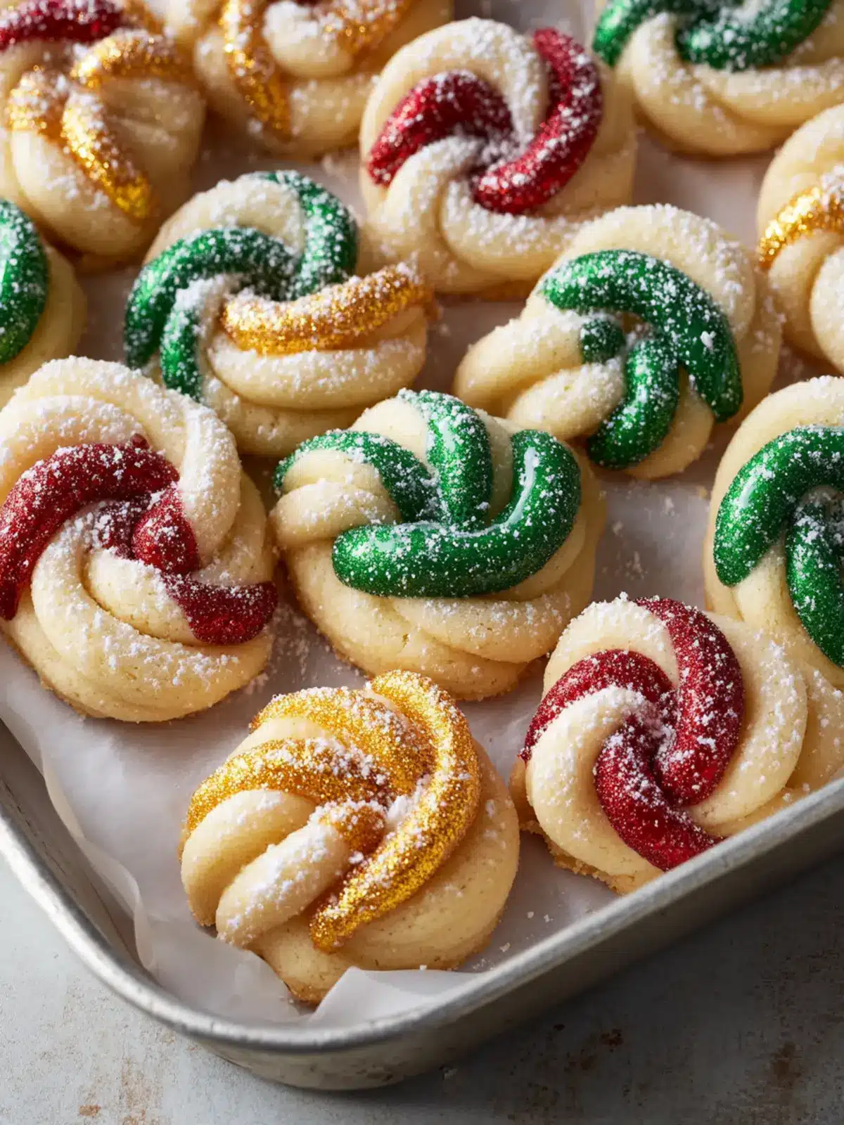 Festive Twisted Christmas Cookies with Almond & Citrus Zest 2 Twisted Christmas Cookies