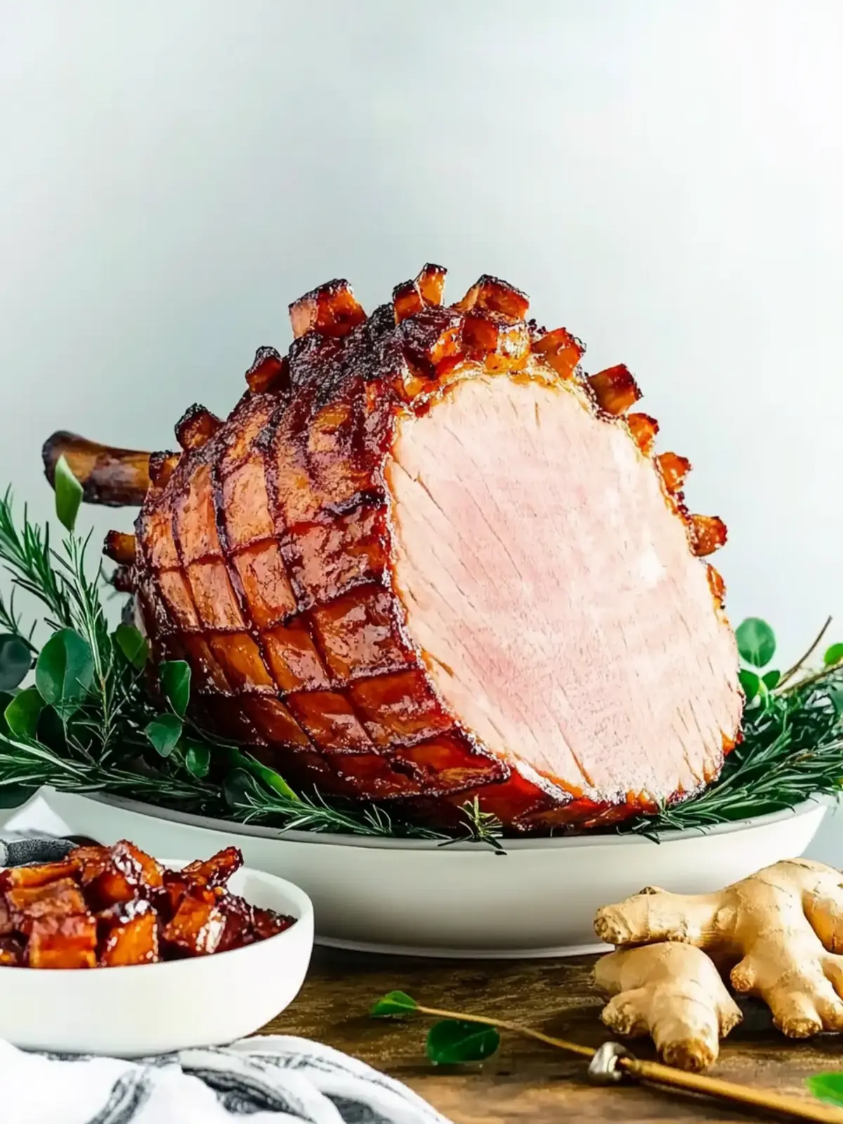 Clarissa’s delicious ginger and soy glazed ham