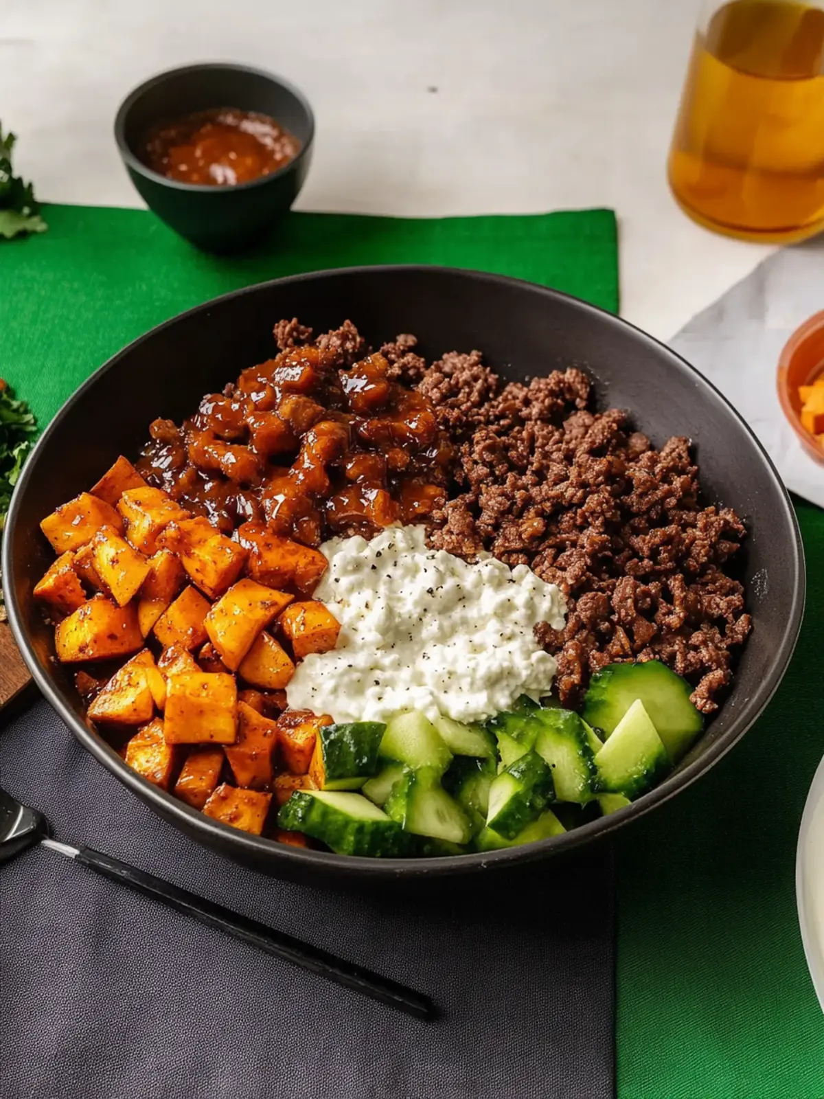 Tiktok Hot Honey Cottage Cheese Sweet Potato Beef Bowl Bliss 2 Tiktok Hot Honey Cottage Cheese Sweet Potato Beef Bowl