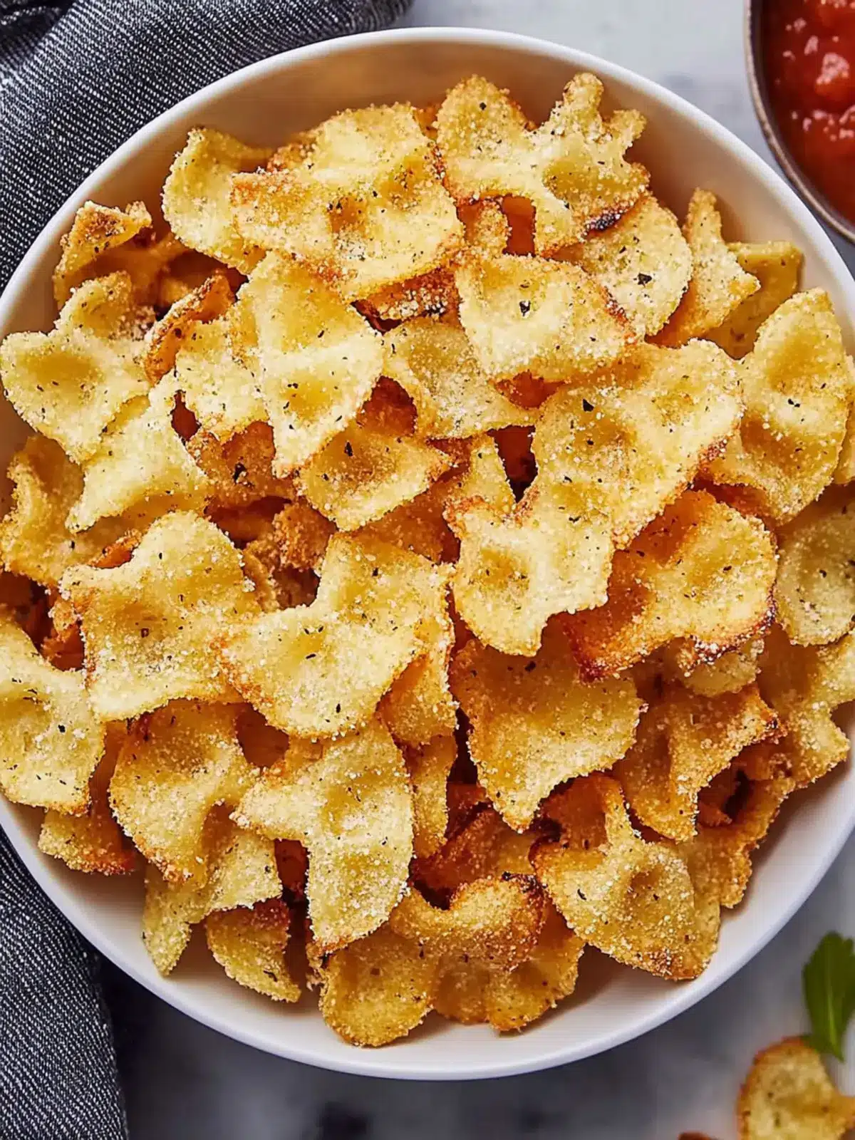 Savory Pasta Chips: The Perfect Snack for Dipping Delight 2 Pasta Chips