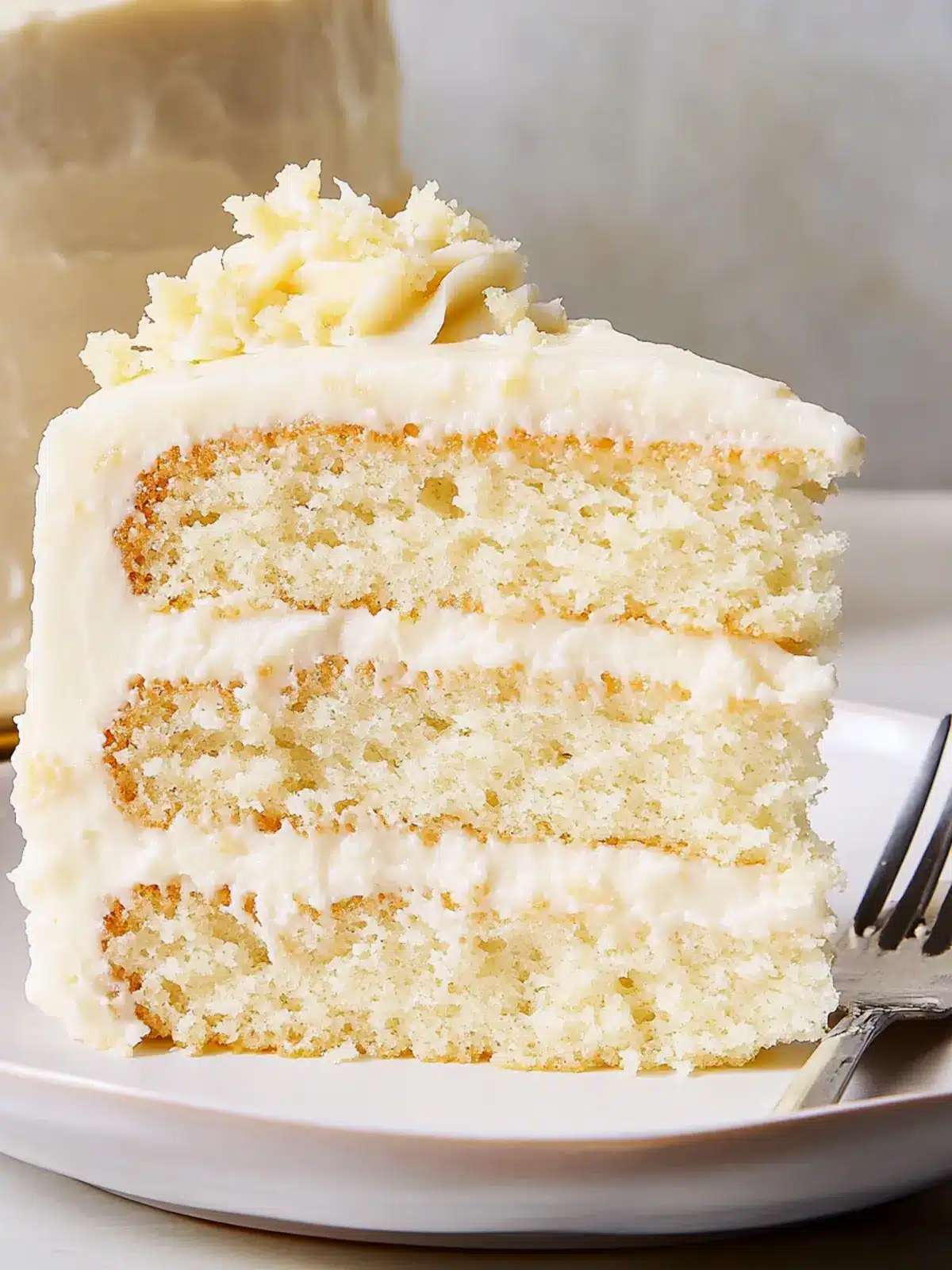 Irresistibly Moist White Cake with Creamy Vanilla Frosting 4 White Cake