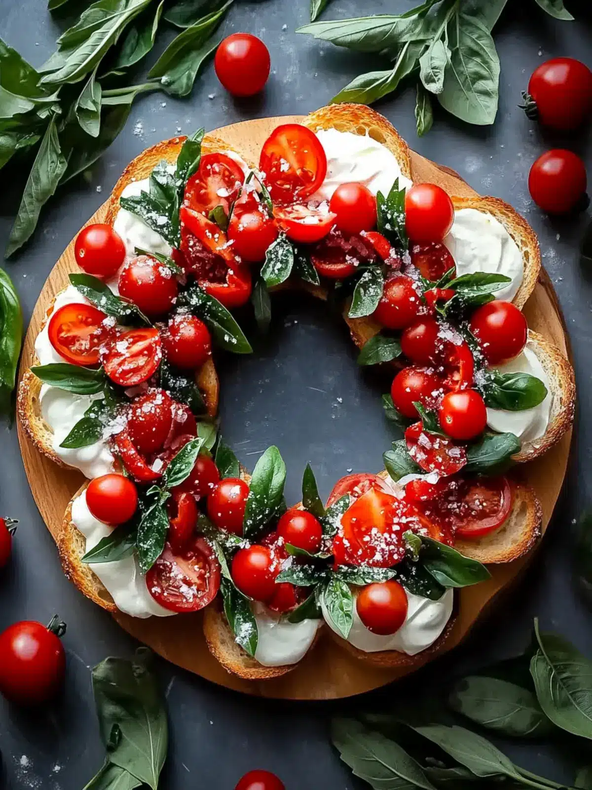 Festive Simple Christmas Bruschetta Wreath for Your Table 4 Simple Christmas Bruschetta Wreath