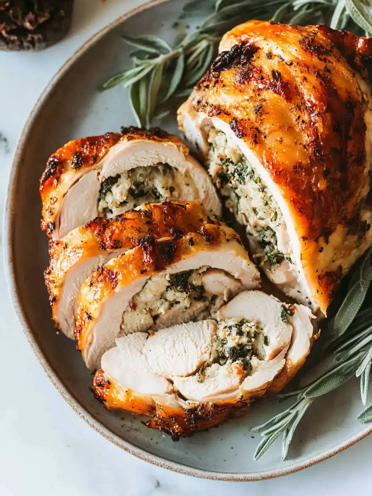 Mouthwatering Stuffed Turkey Breast with Creamy Herb Filling 2 Stuffed TurkeyBreast