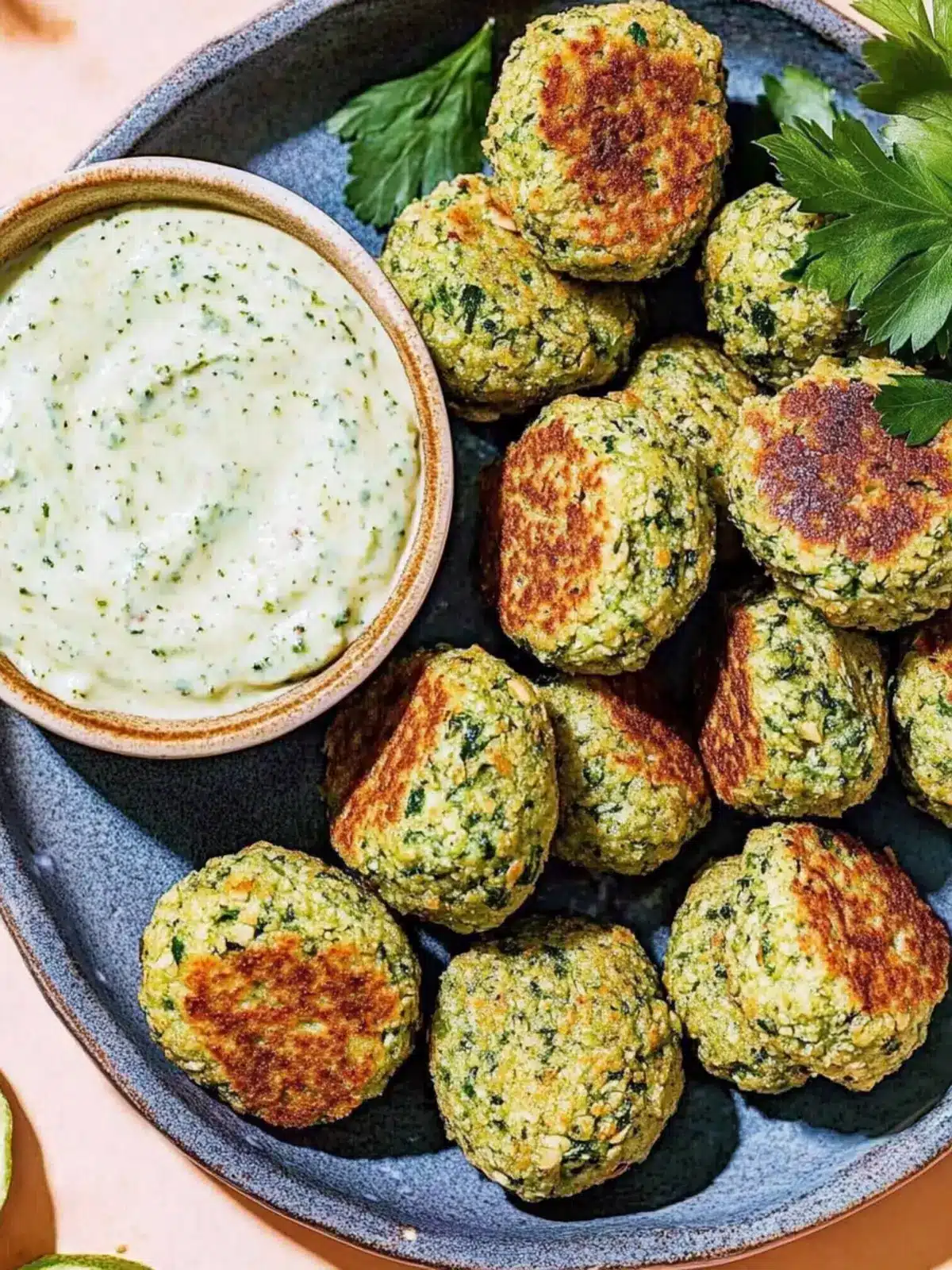 Crispy Baked Falafel Bites with Spicy Tahini Dip Delight 5 Baked Falafel Bites with Spicy Tahini Dip
