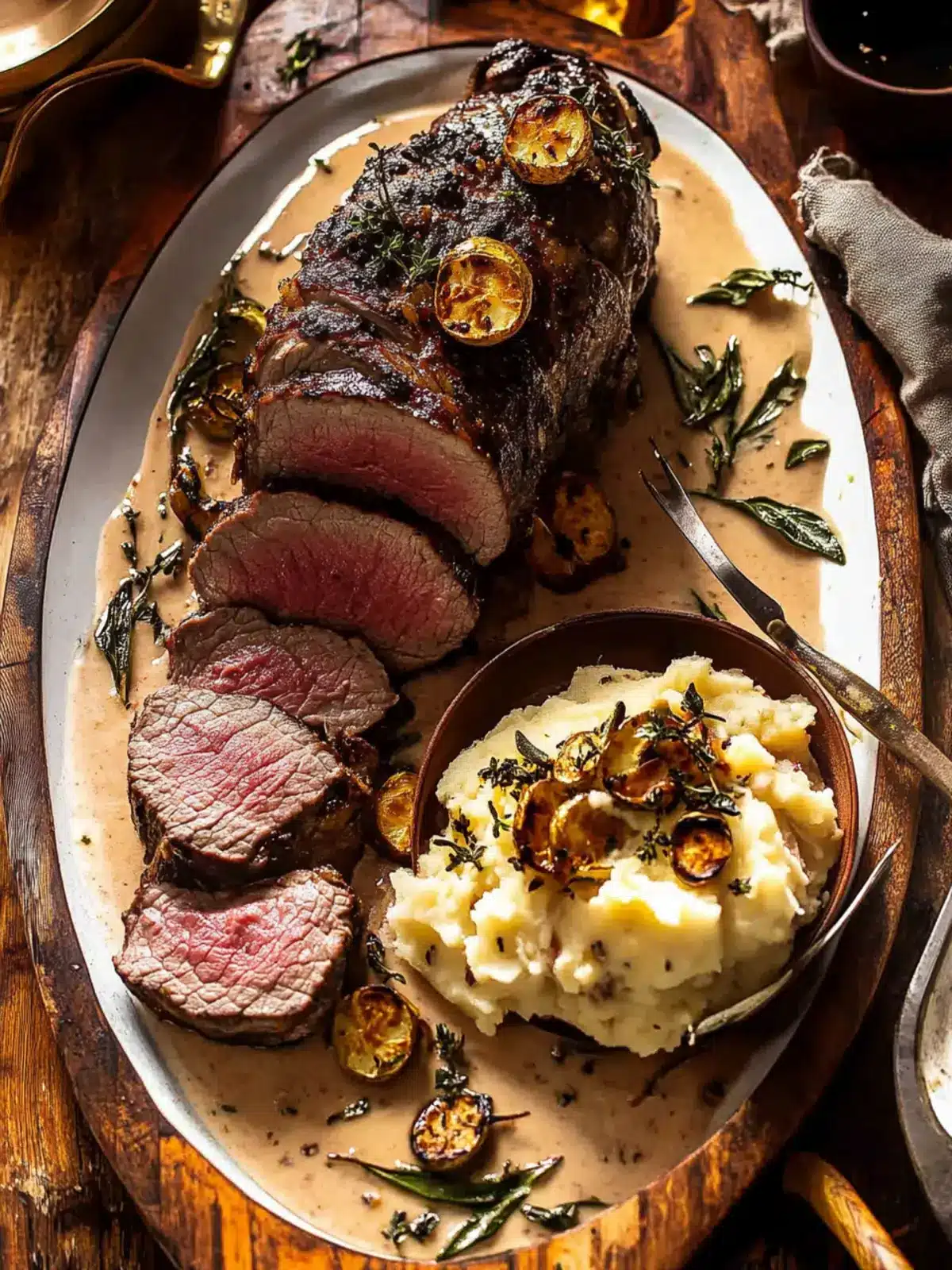 Savory Beef Tenderloin Roast with Crispy Smashed Potatoes 4 Beef Tenderloin Roast with Smashed Potatoes