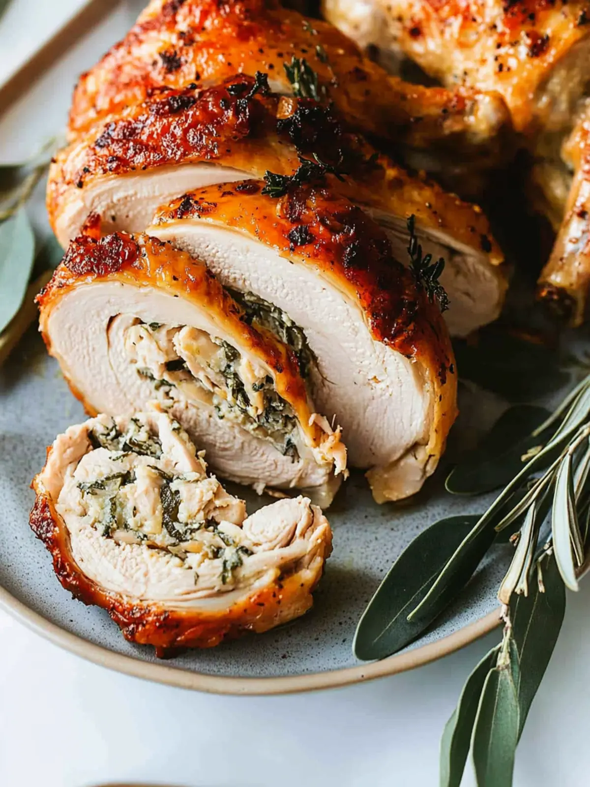Mouthwatering Stuffed Turkey Breast with Creamy Herb Filling 4 Stuffed TurkeyBreast