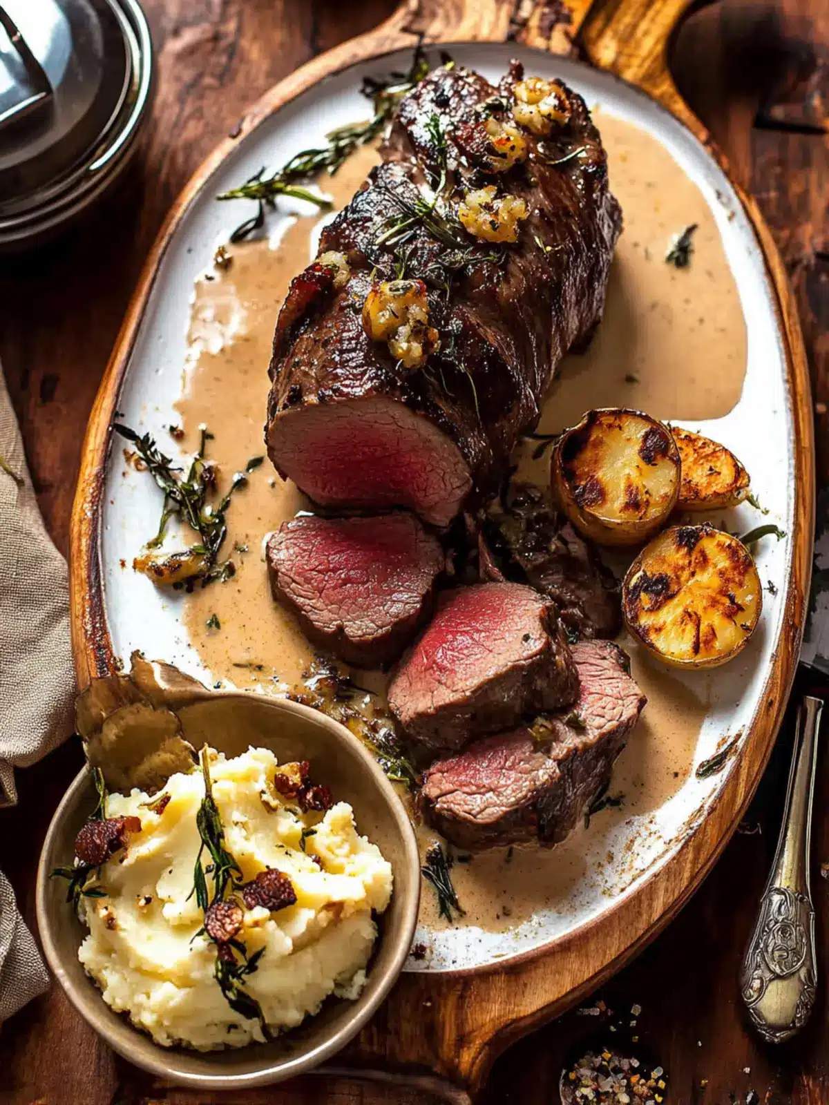 Savory Beef Tenderloin Roast with Crispy Smashed Potatoes 3 Beef Tenderloin Roast with Smashed Potatoes