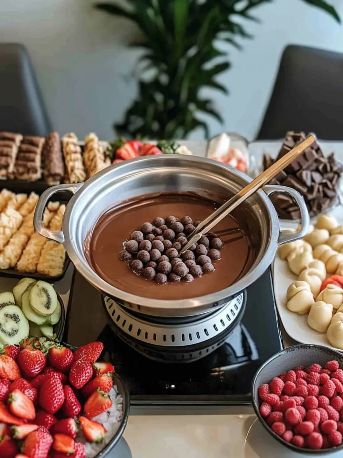 Savory Chocolate Fondue Station for a Crowd That Delights 4 Chocolate Fondue Station for a Crowd