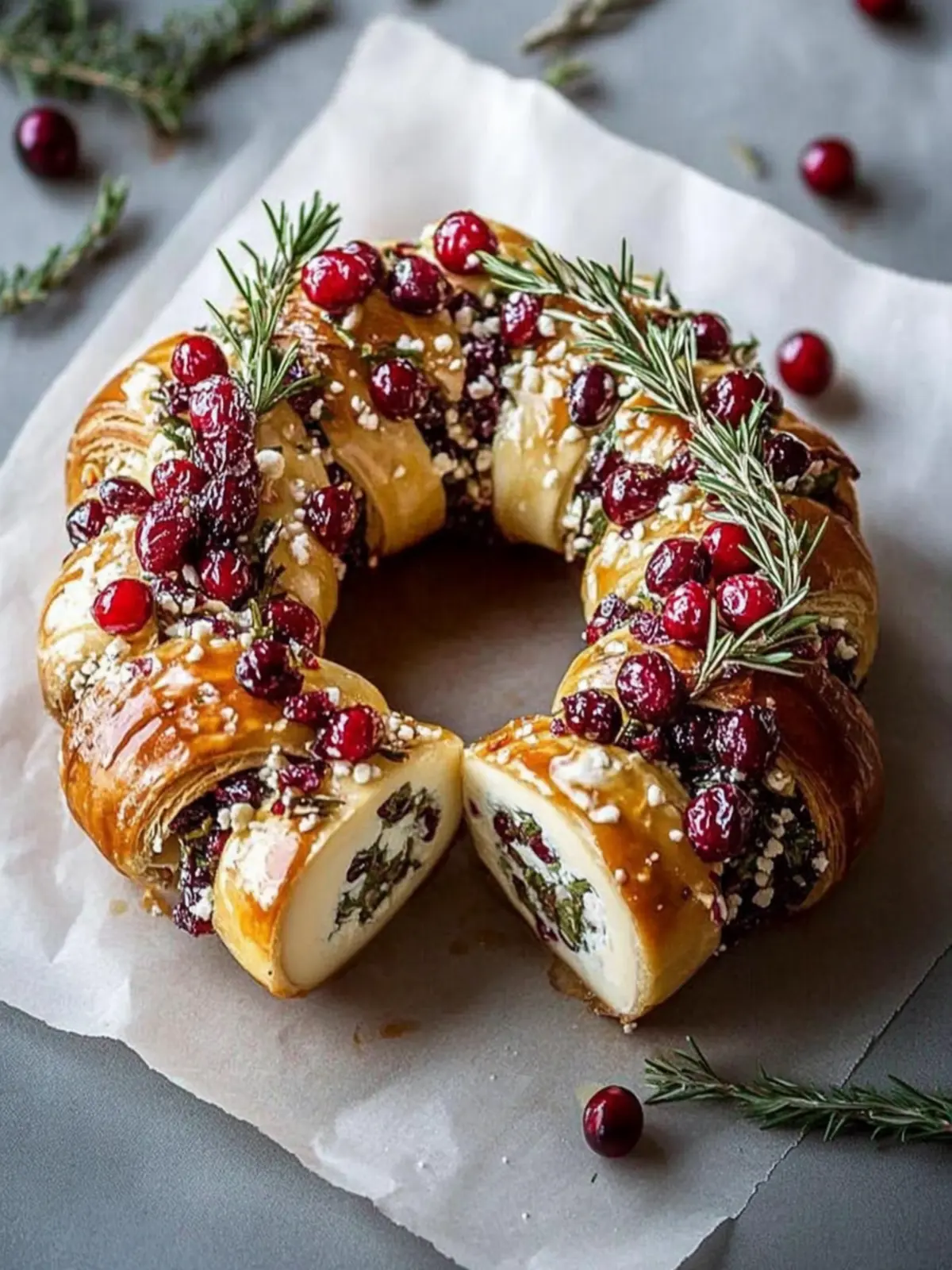 Brie Cheese and Cranberry Christmas Wreath: Festive & Easy Appetizer 4 Brie Cheese and Cranberry Christmas Wreath