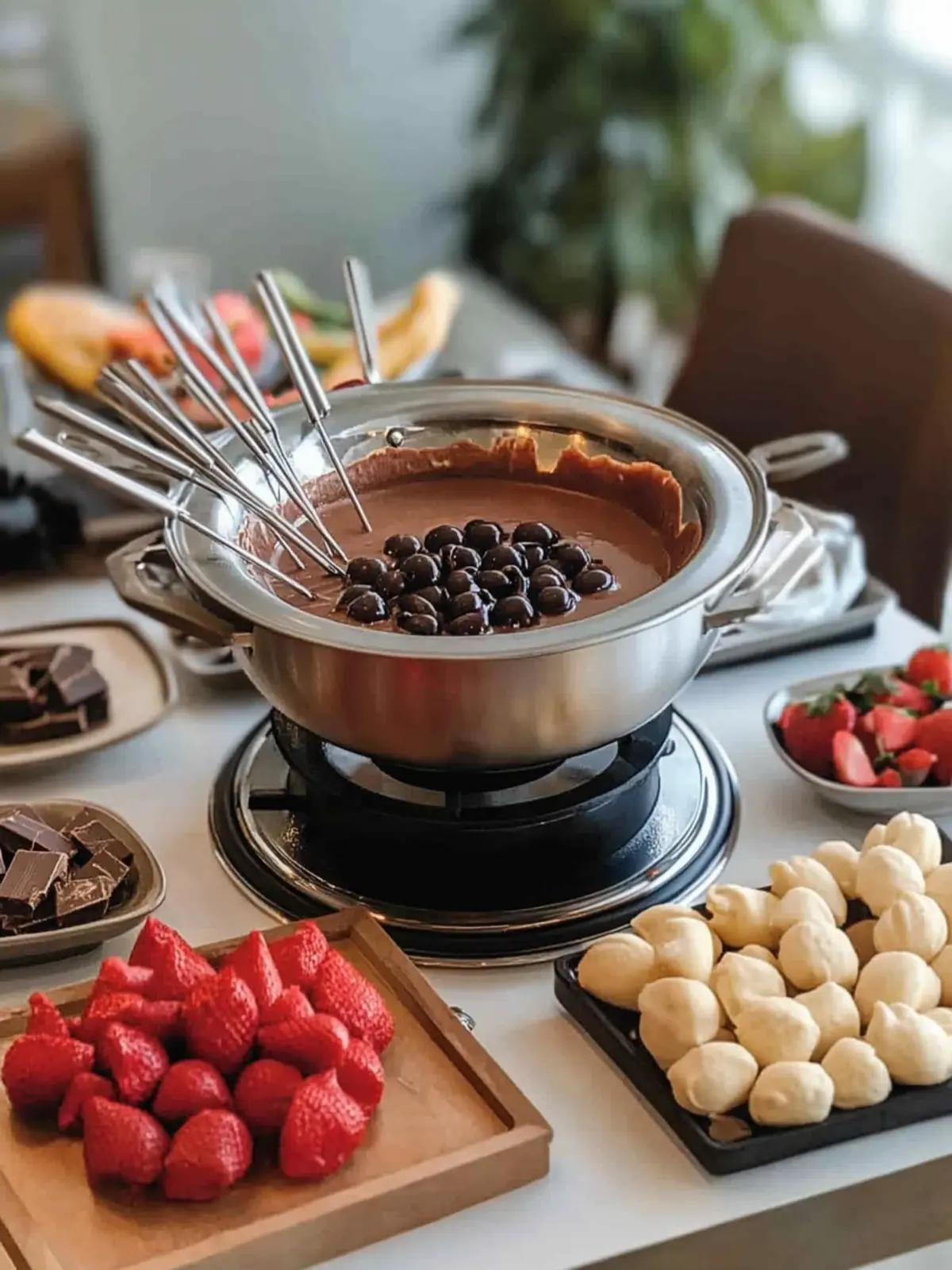 Savory Chocolate Fondue Station for a Crowd That Delights 2 Chocolate Fondue Station for a Crowd